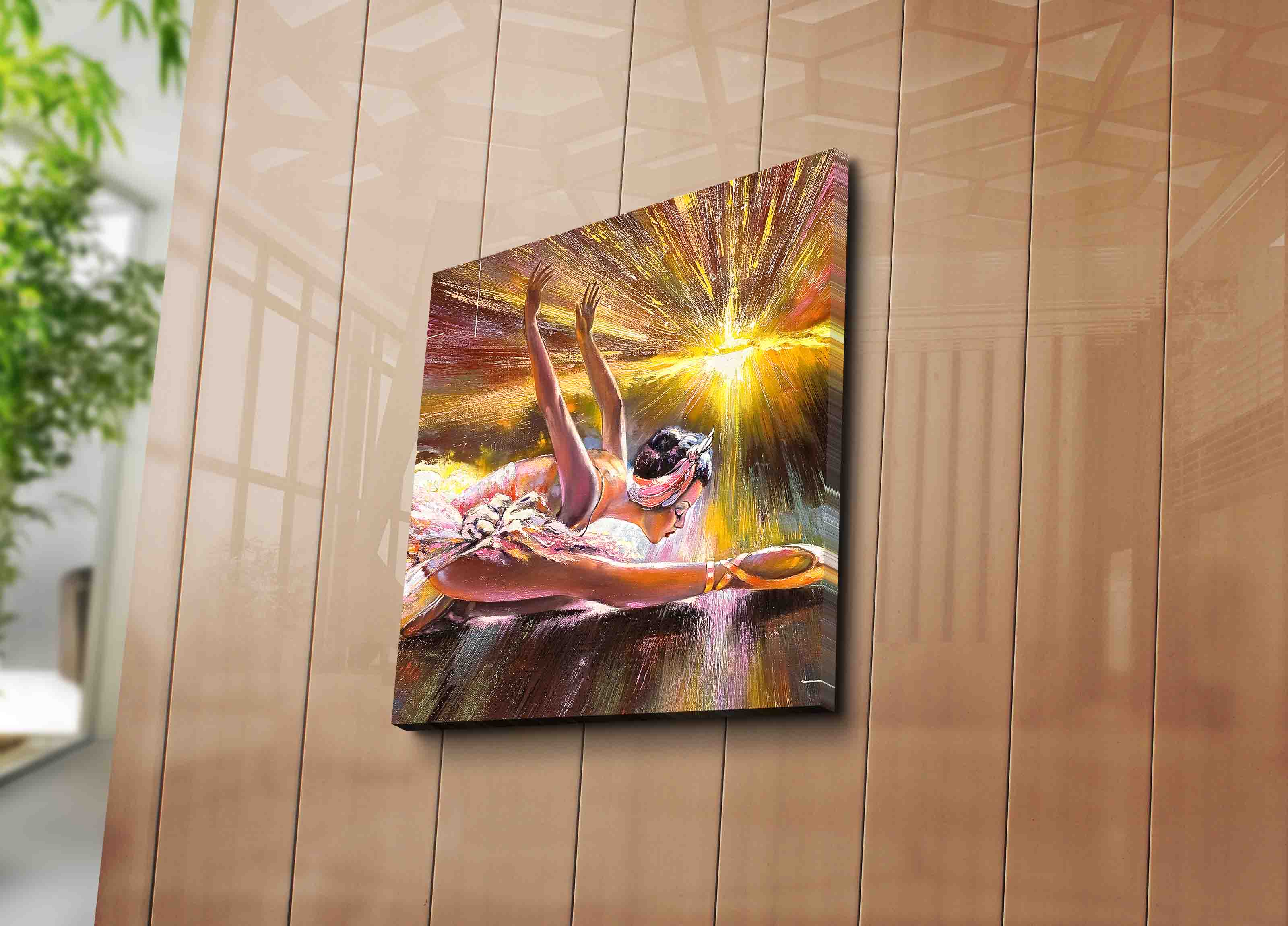 Quadro Decorativo Canvas Multicolor 45x45cm - Moldura Madeira Premium