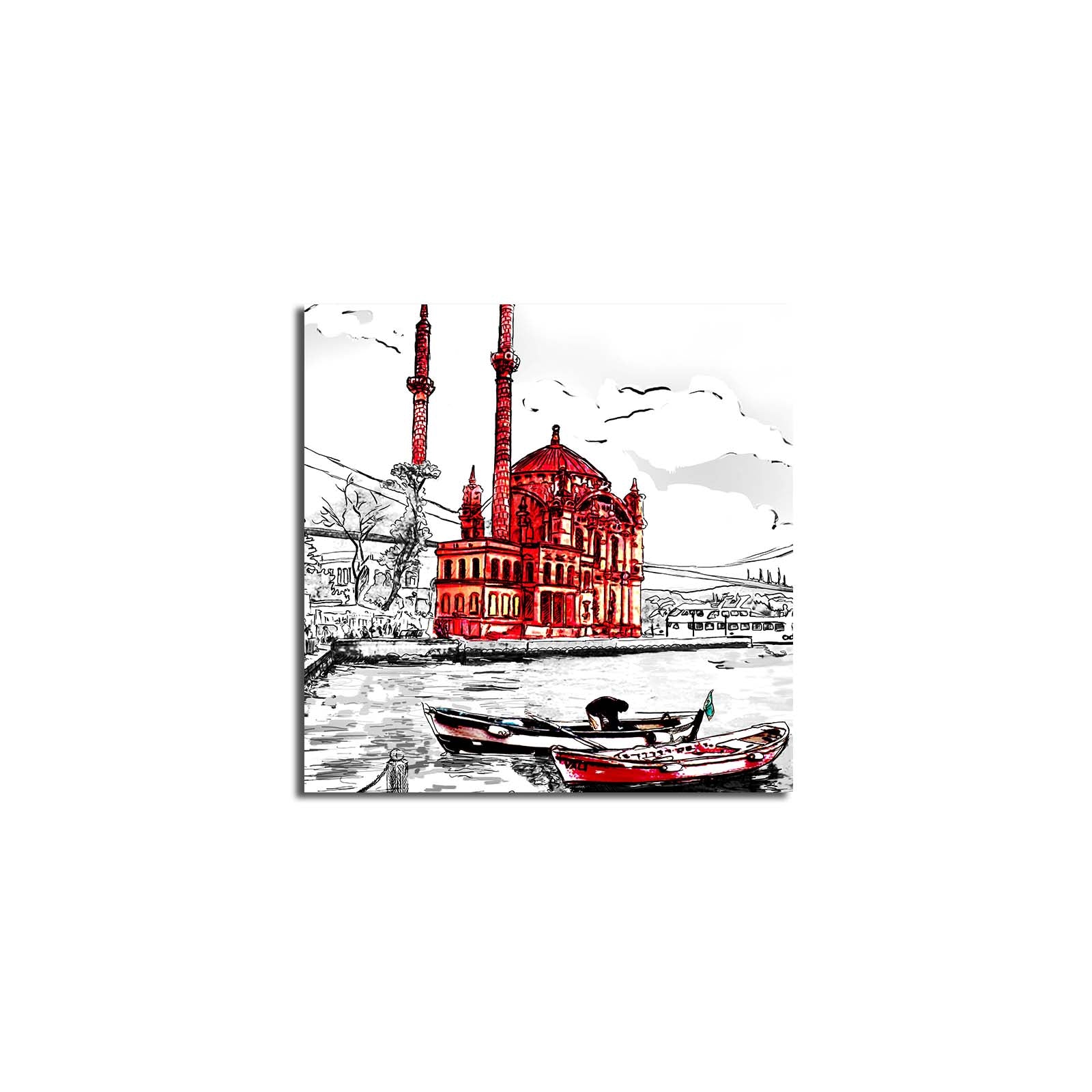 Tela Decorativa Multicolor 45x45cm - Arte Premium em Suede Canvas