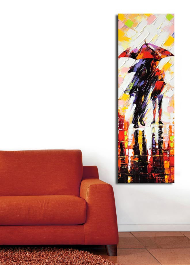 Quadro Decorativo Canvas Multicolor 30x90cm - Moldura Madeira