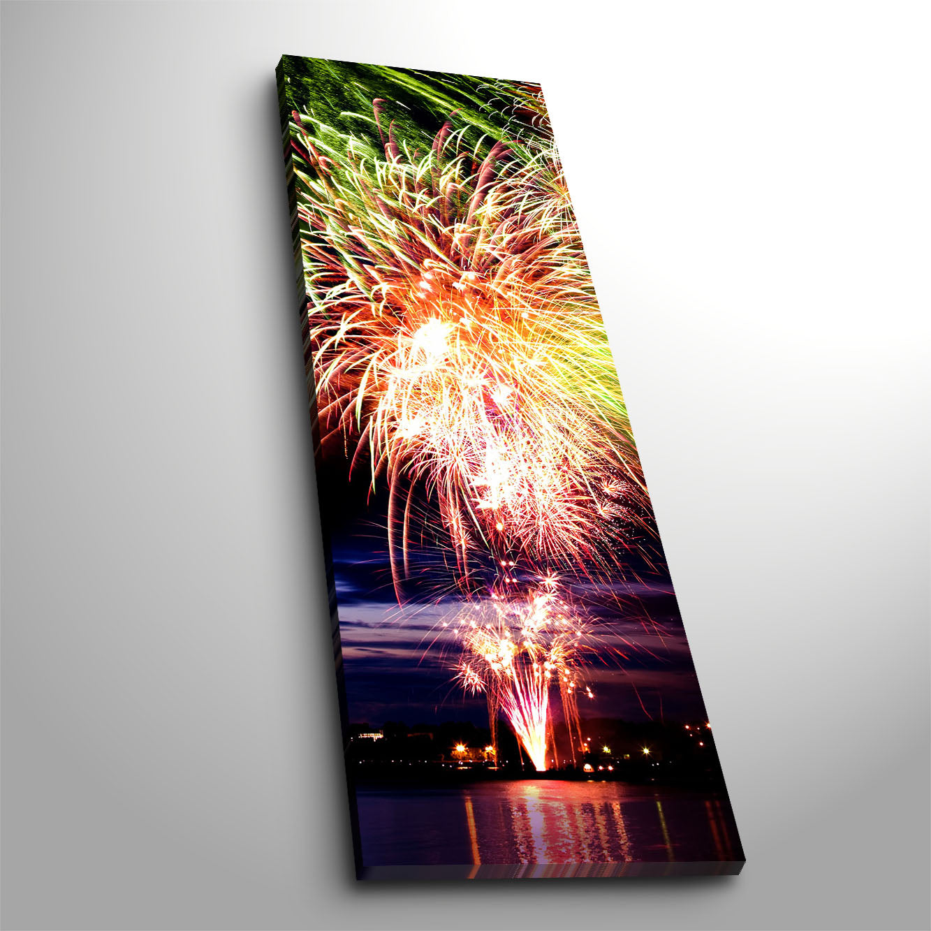 Tela Decorativa Multicolor 30x90cm - Moldura Madeira Premium