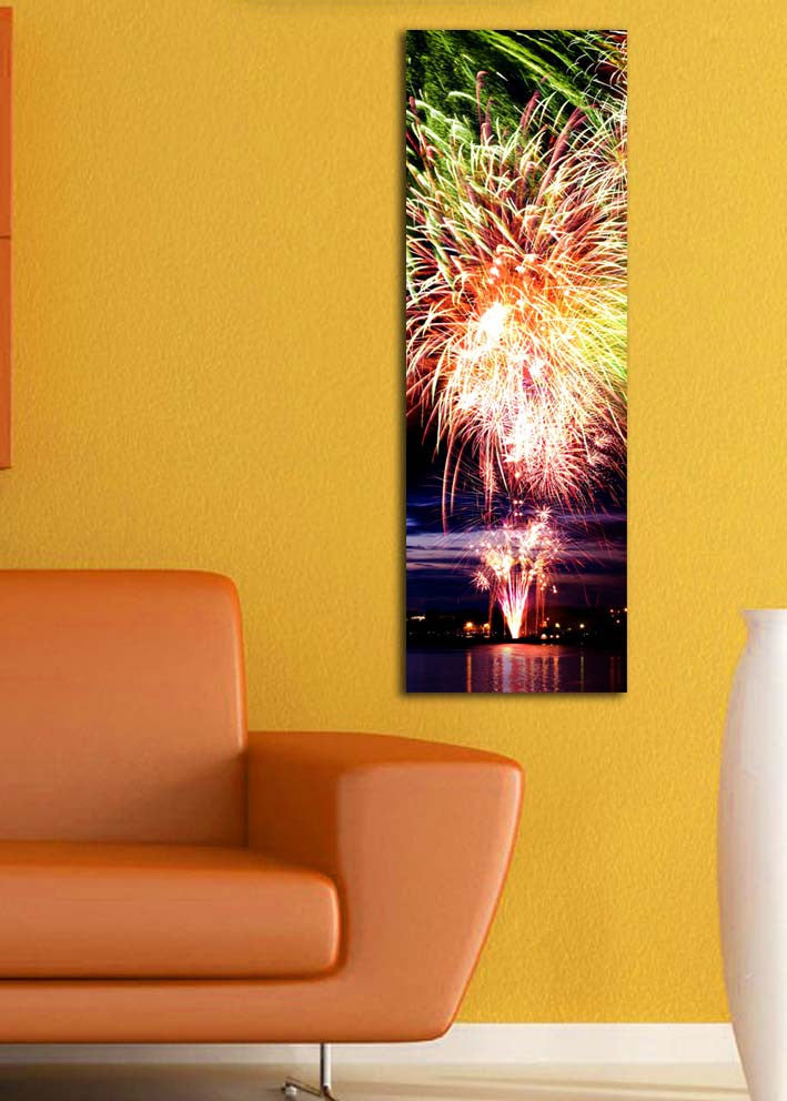 Tela Decorativa Multicolor 30x90cm - Moldura Madeira Premium