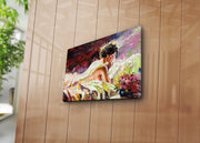 Quadro Decorativo Multicolor Tela Suede 28x38cm Moldura Madeira