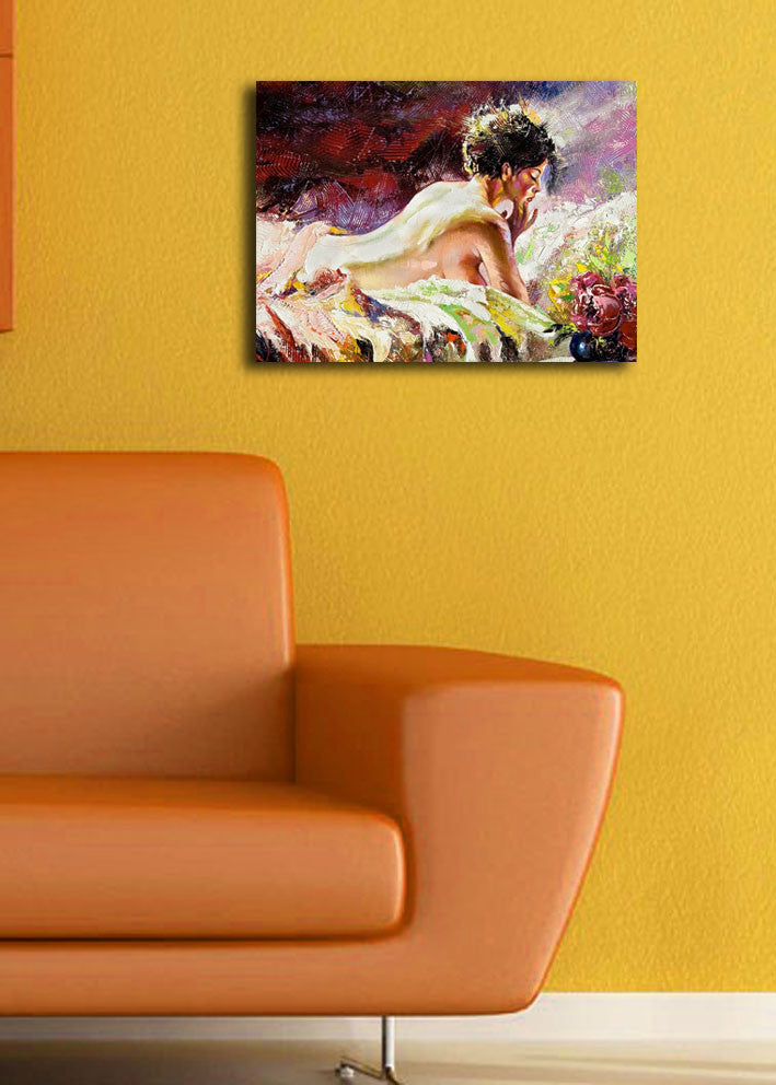 Quadro Decorativo Multicolor Tela Suede 28x38cm Moldura Madeira