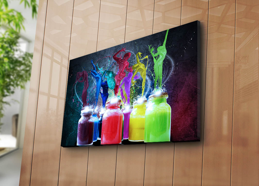 Tela Decorativa Multicolor Premium 45x70cm - Arte Moderna Luxo