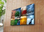 Pintura Decorativa em Tela Multicolor 45x70cm - Moldura Madeira