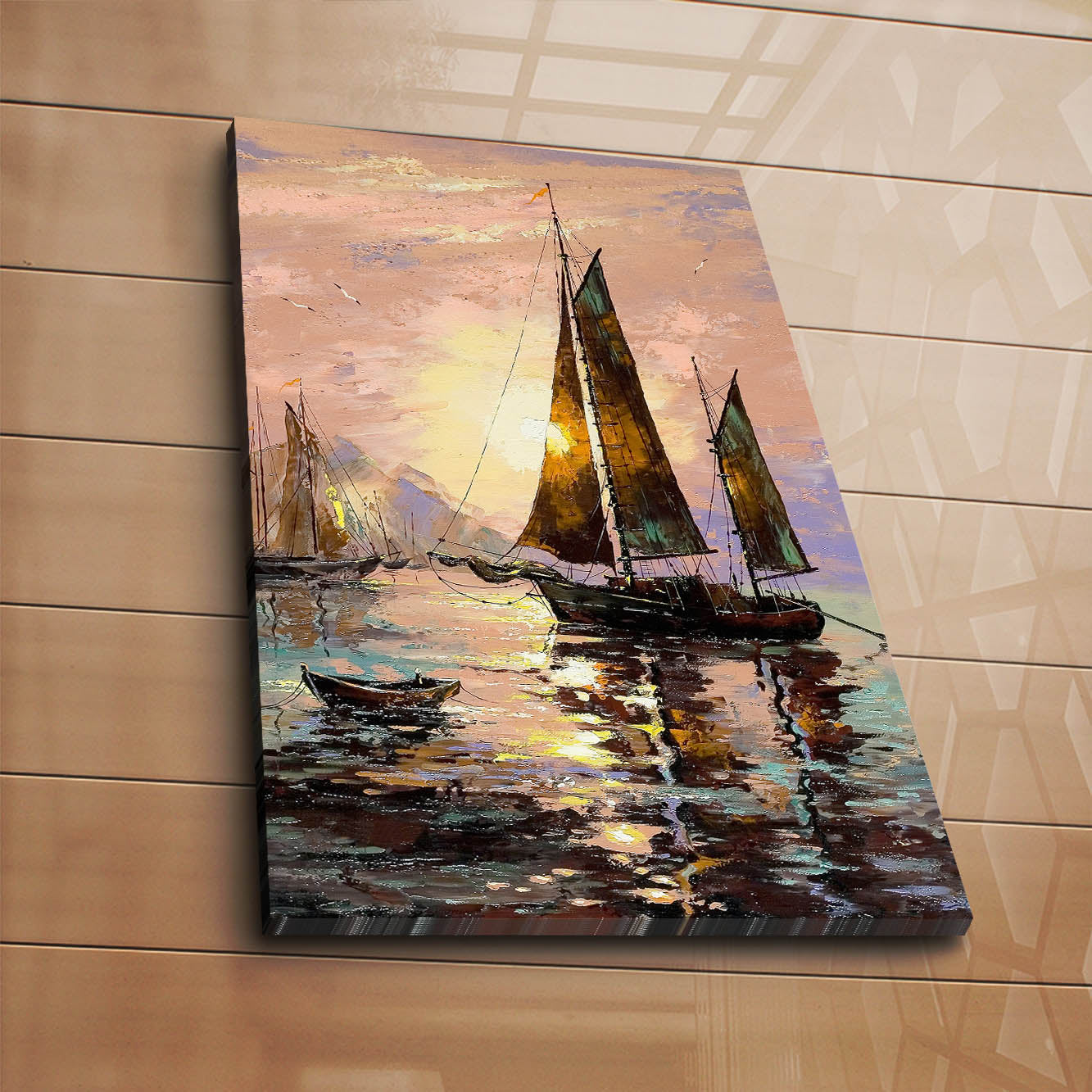 Quadro Decorativo Canvas Multicolor Premium 45x70cm - Moldura Madeira