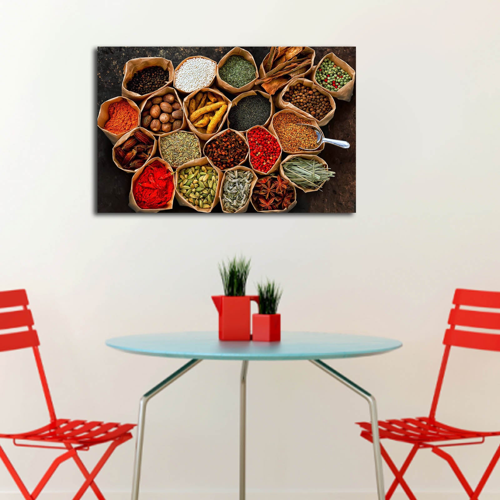 Tela Decorativa Multicolor 45x70cm - Moldura Madeira Premium