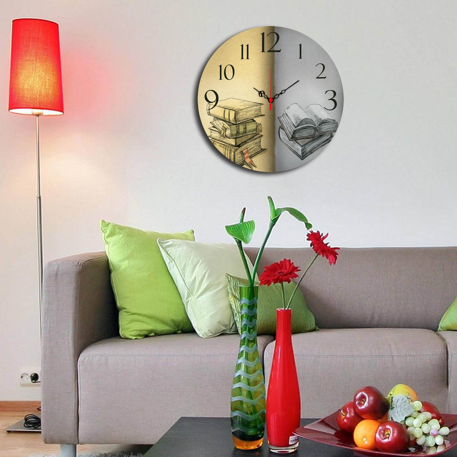 Relógio Decorativo Ms-38 MDF Multicolor 40cm - Design Moderno