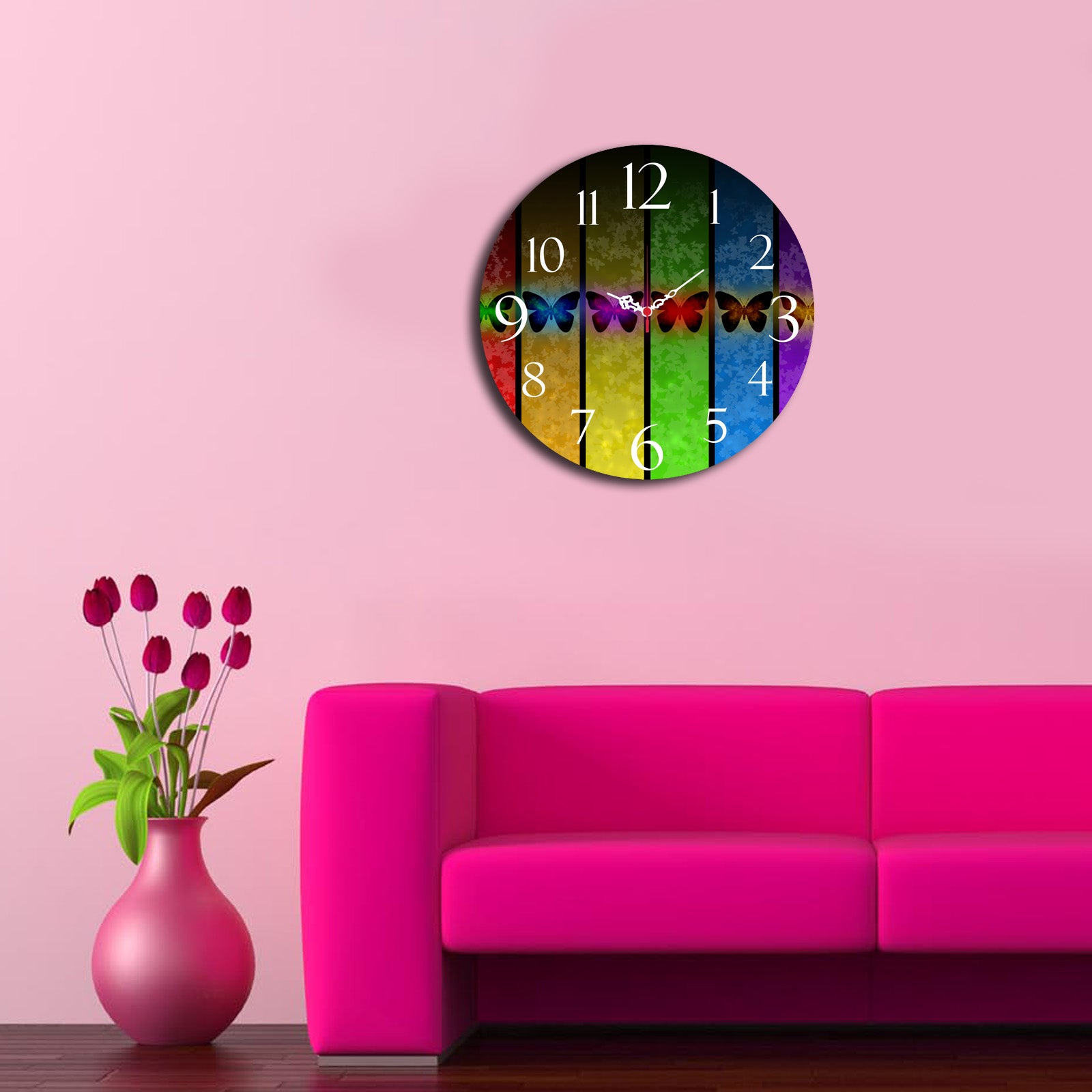 Relógio Decorativo MDF Ms-40 Multicolor 40cm - Design Moderno