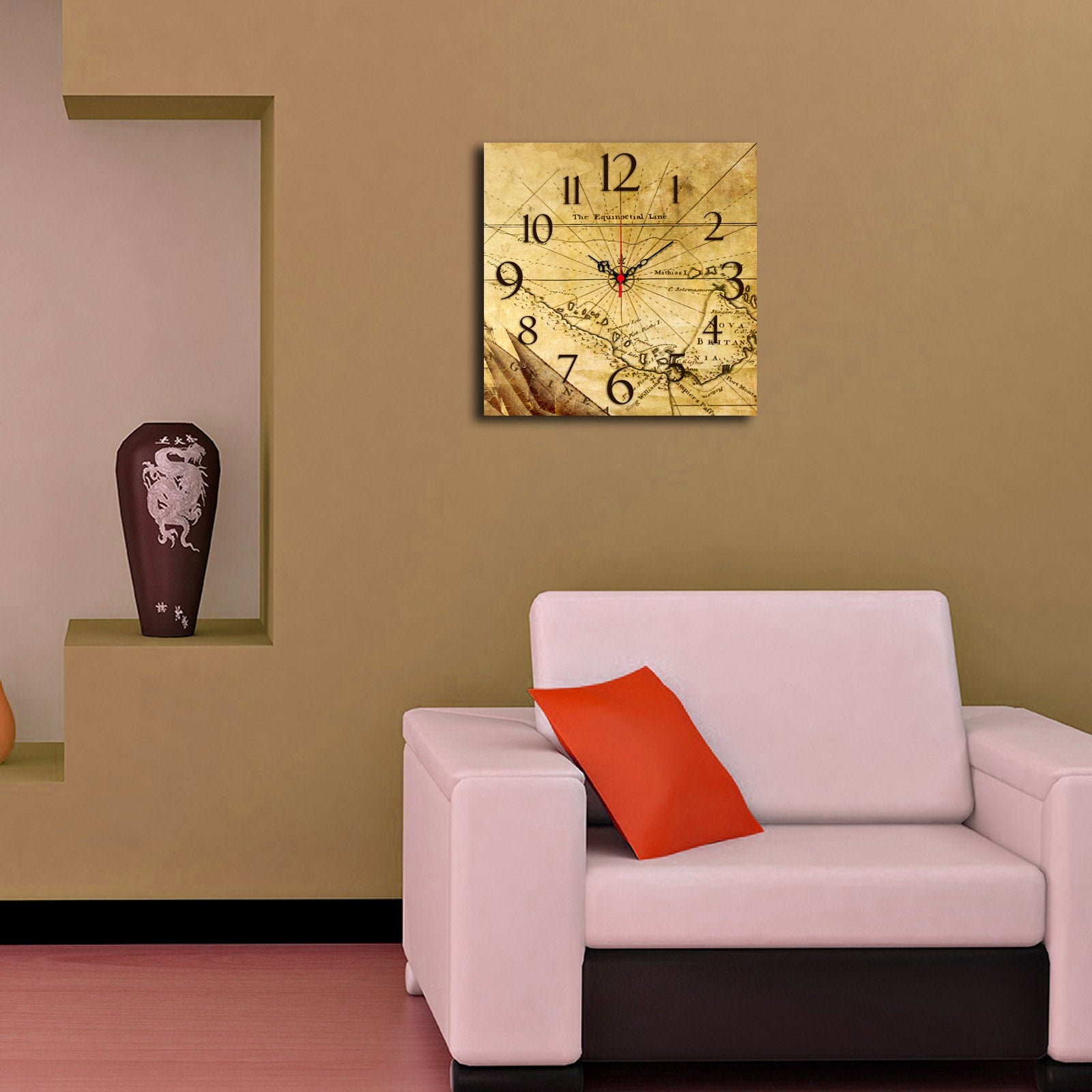 Relógio Decorativo MDF Multicolor 40x40cm - Design Moderno
