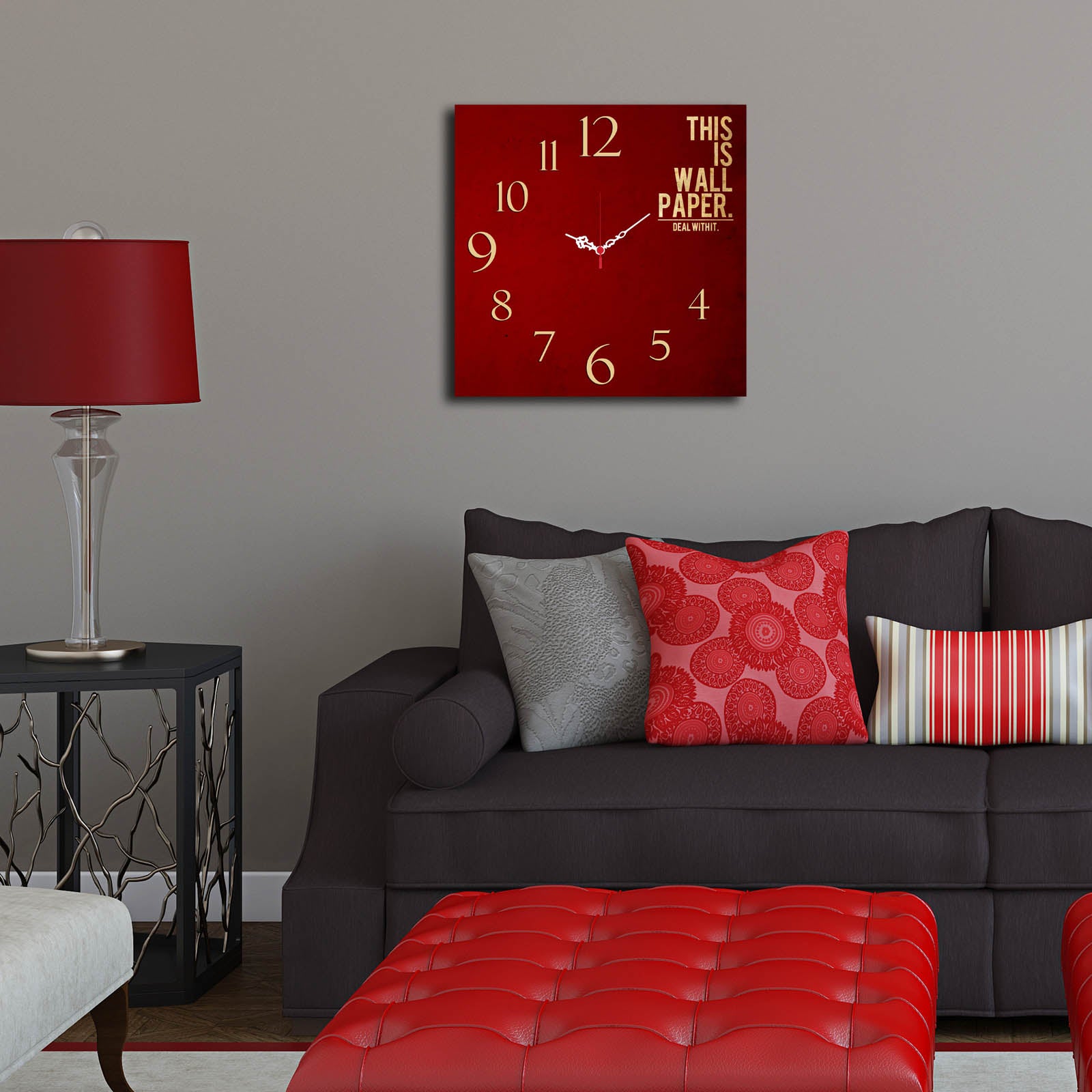 Relógio Decorativo MDF Multicolor MSK-11 - Design Moderno 40x40cm