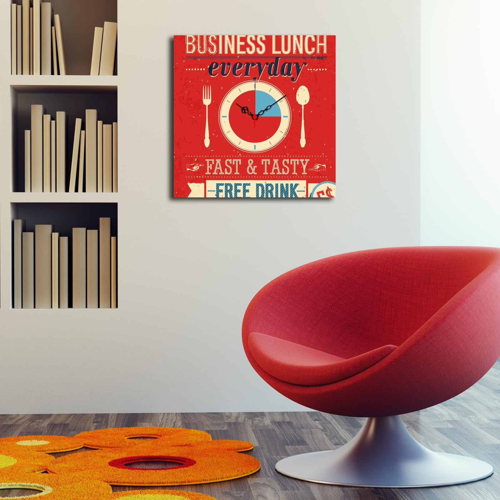 Relógio Decorativo MDF Multicolor MSK-16 - Design Moderno 40x40cm