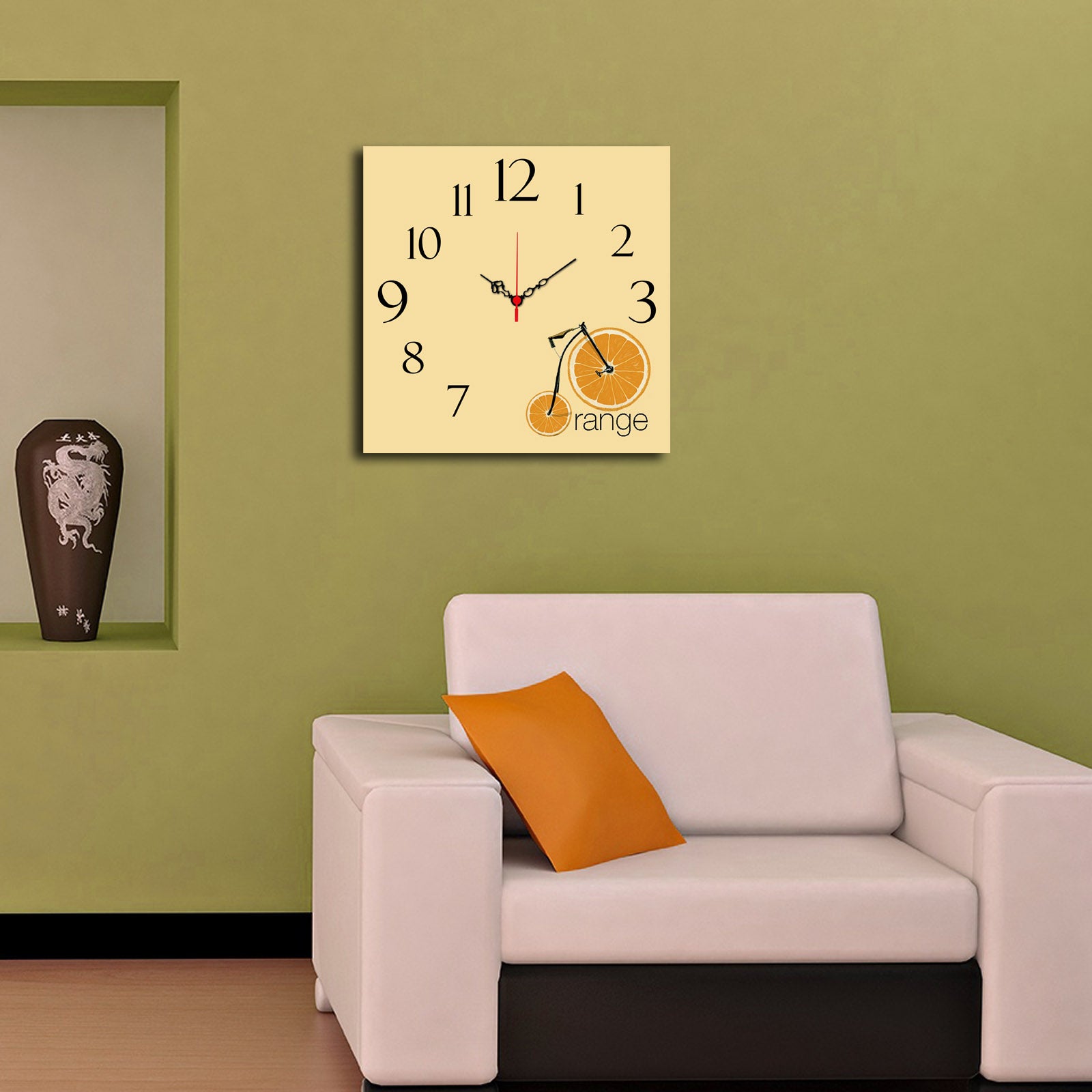 Relógio Decorativo MDF Multicolor Msk-43 - Design Moderno 40x40cm