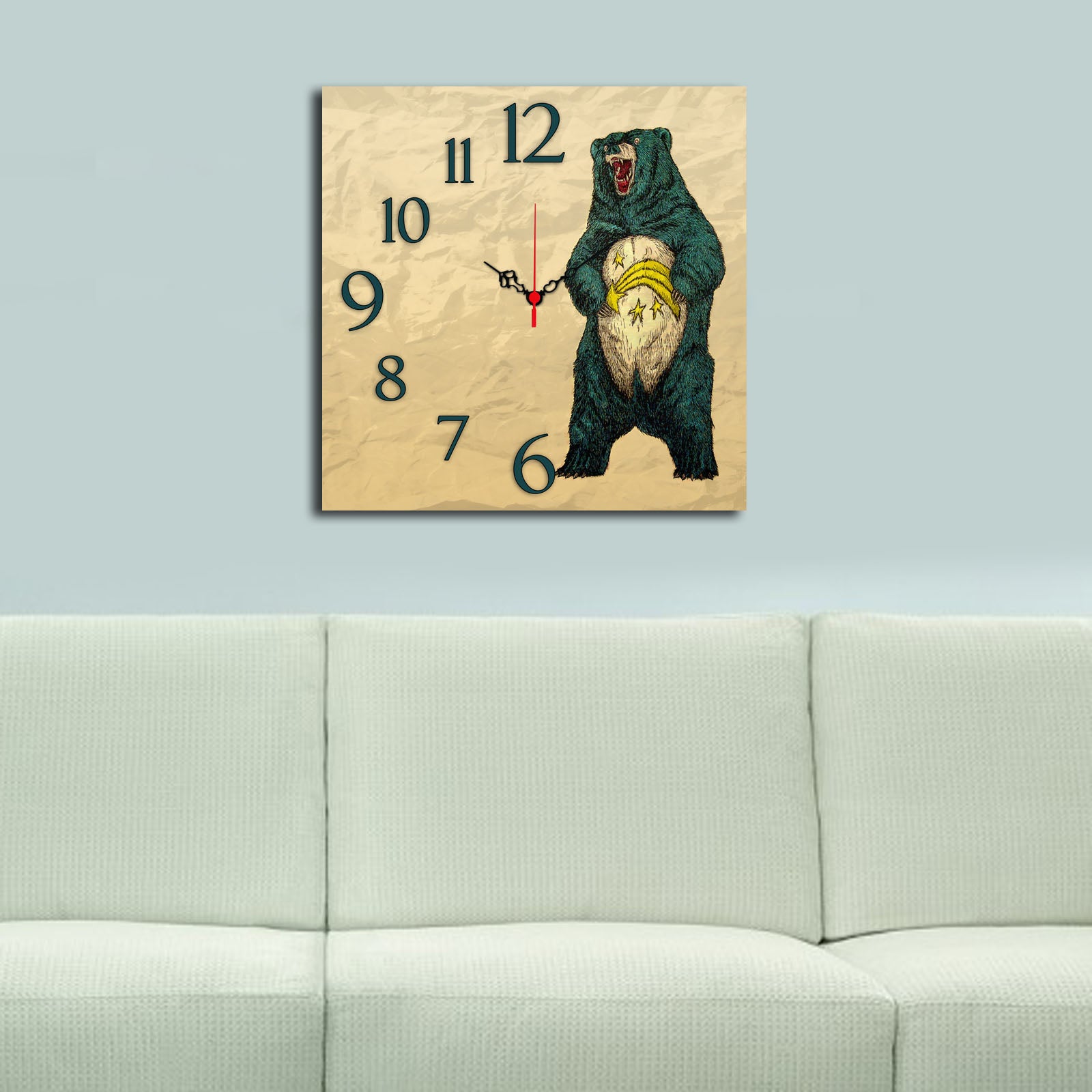 Relógio Decorativo MDF Multicolor 40x40cm - Design Moderno MSK-46