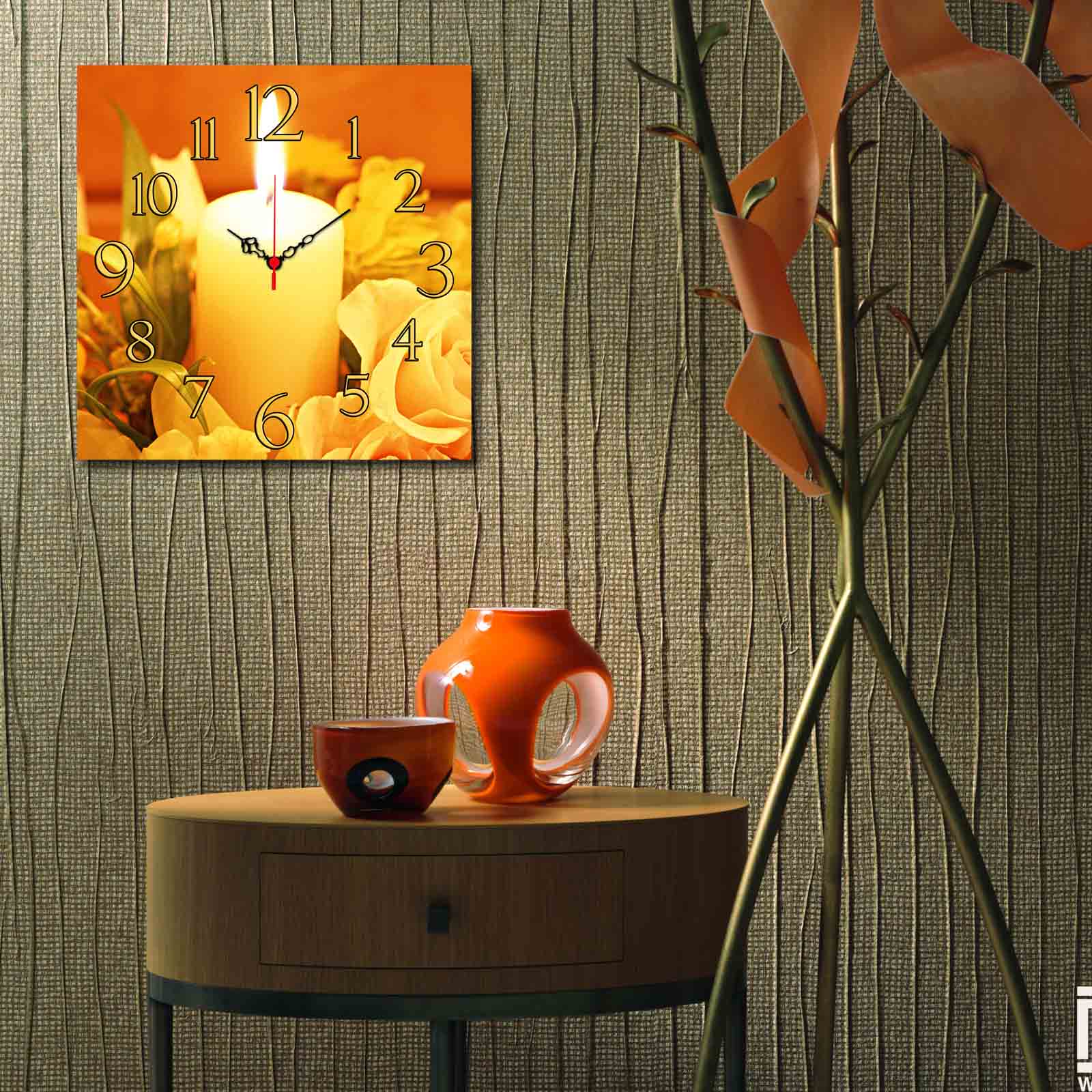 Relógio Decorativo MDF Multicolor 40x40cm - Design Moderno