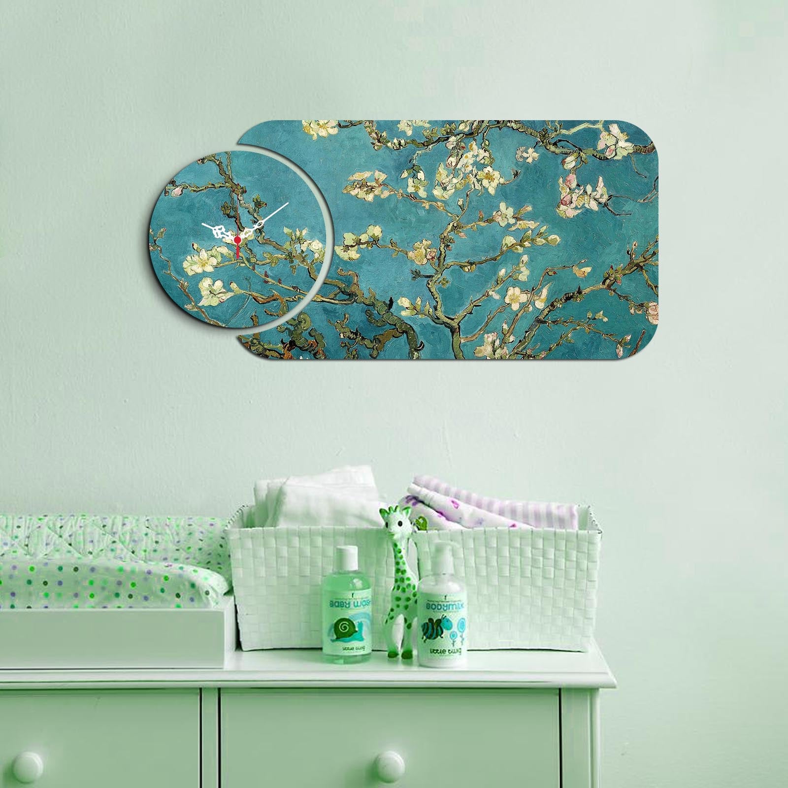 Relógio Decorativo MDF Multicolor YMS-01 - 2 Peças Design Exclusivo