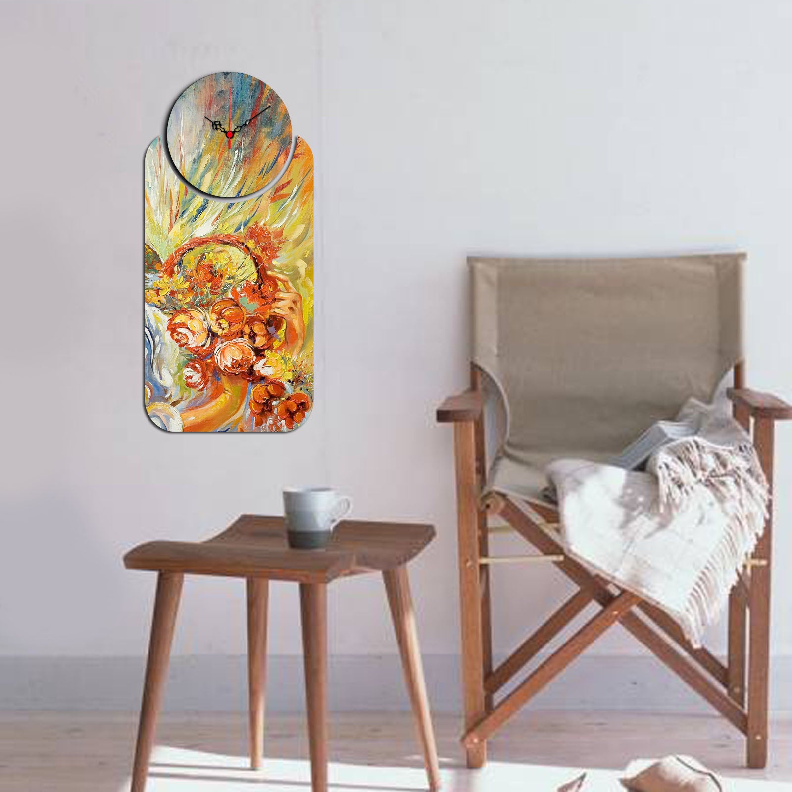 Relógio Decorativo MDF Multicolor YMS-03 - 2 Peças Premium