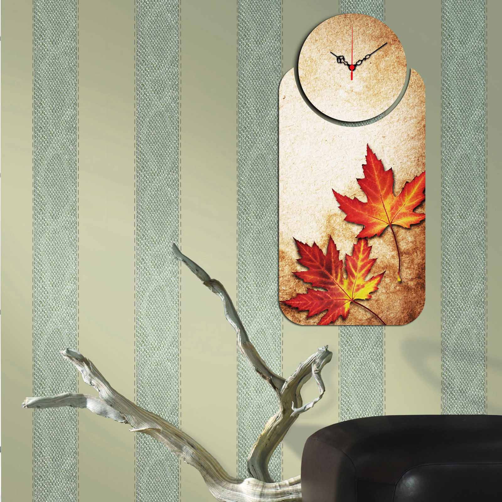 Relógio Decorativo MDF Multicolor YMS-15 - Design Moderno 2 Peças
