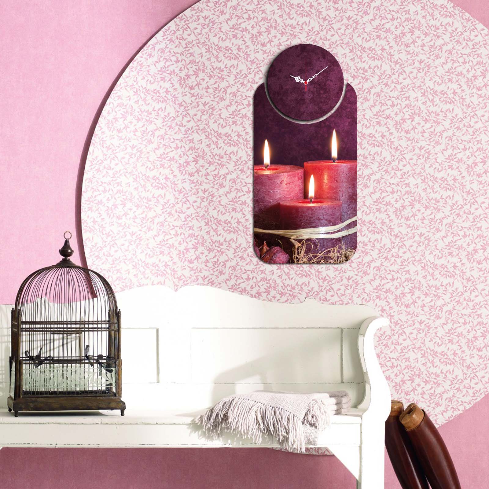 Relógio Decorativo MDF Multicolor YMS-18 - Design Moderno 2 Peças