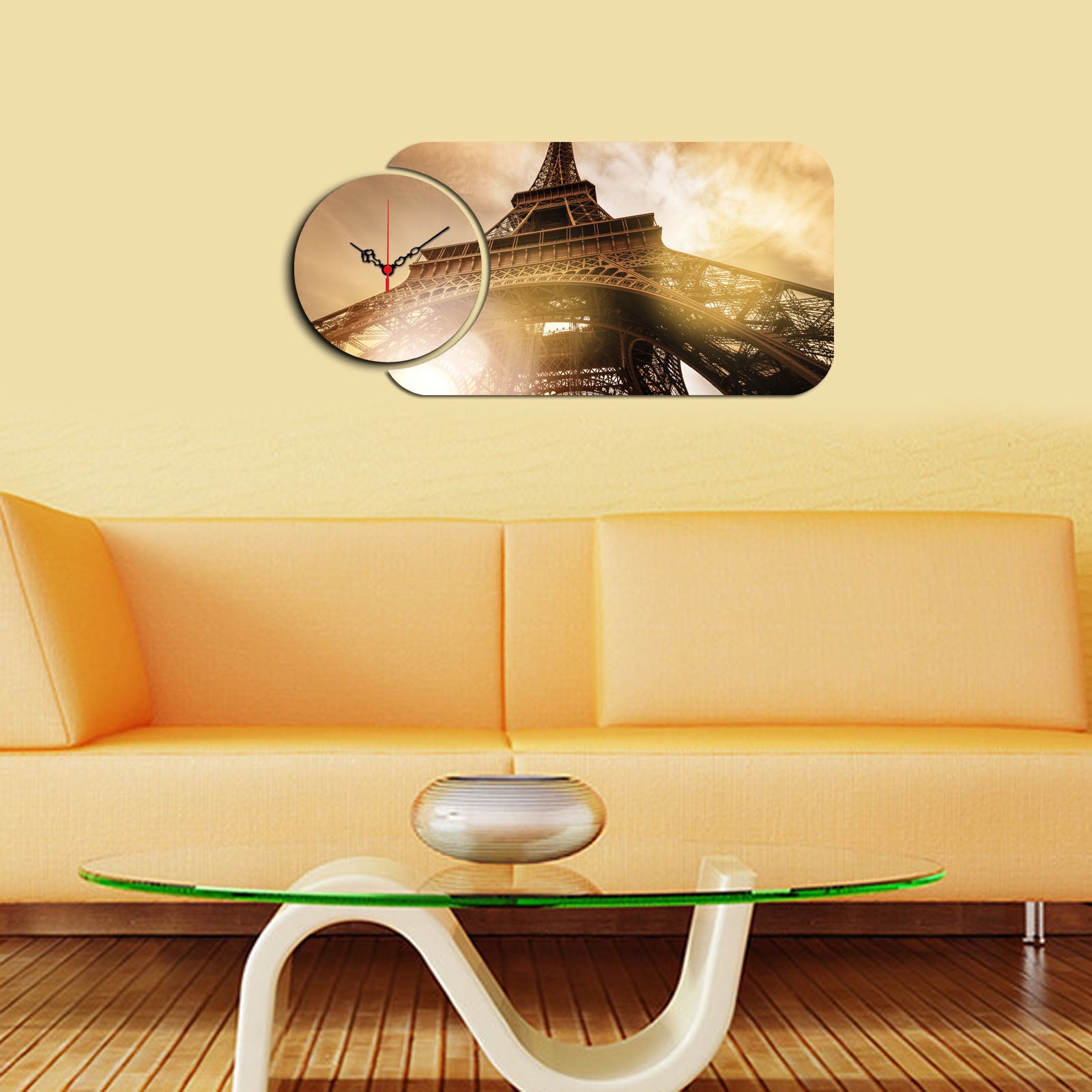 Relógio Decorativo MDF Multicolor YMS-28 - 2 Peças Premium