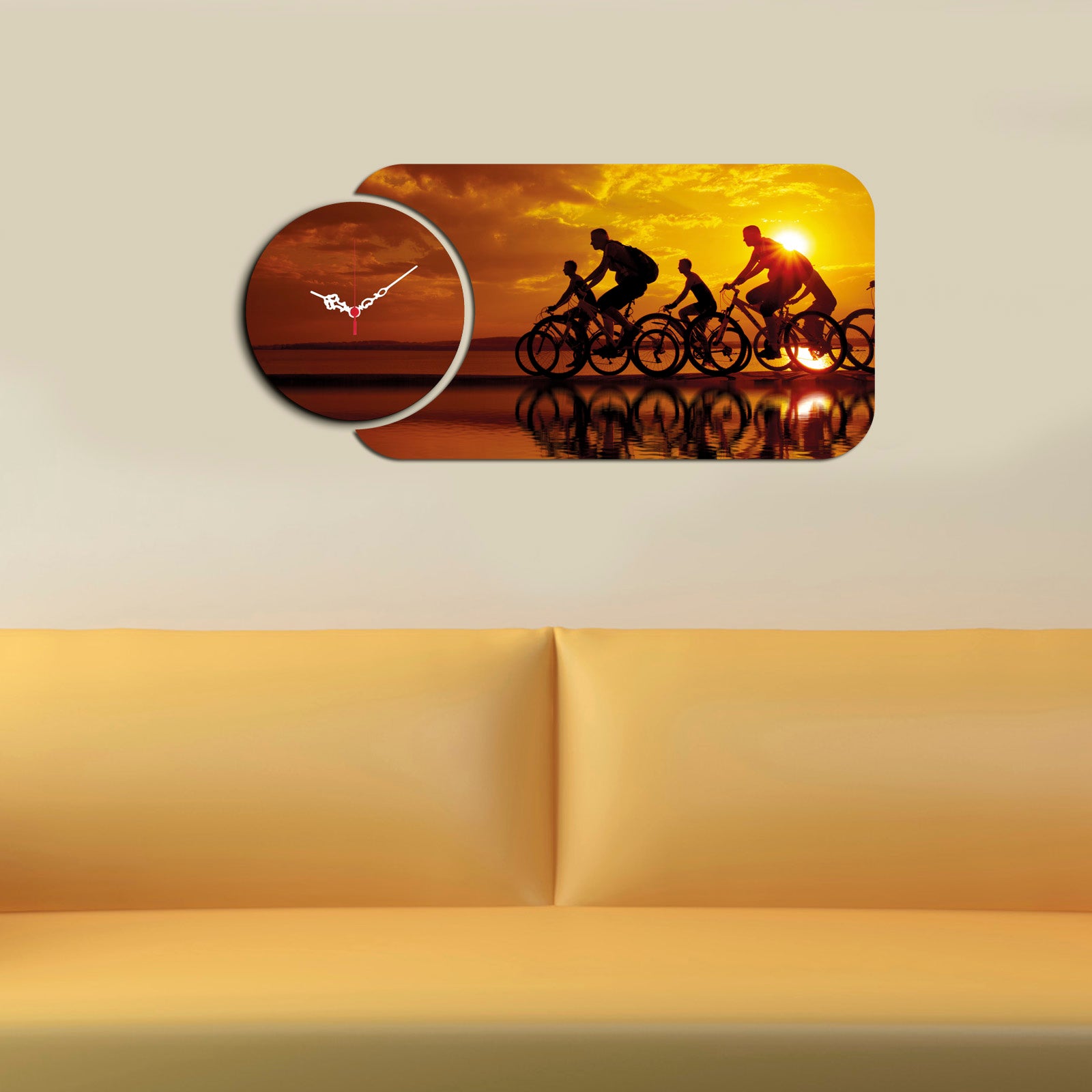 Relógio Decorativo MDF Multicolor YMS-30 - Set 2 Peças