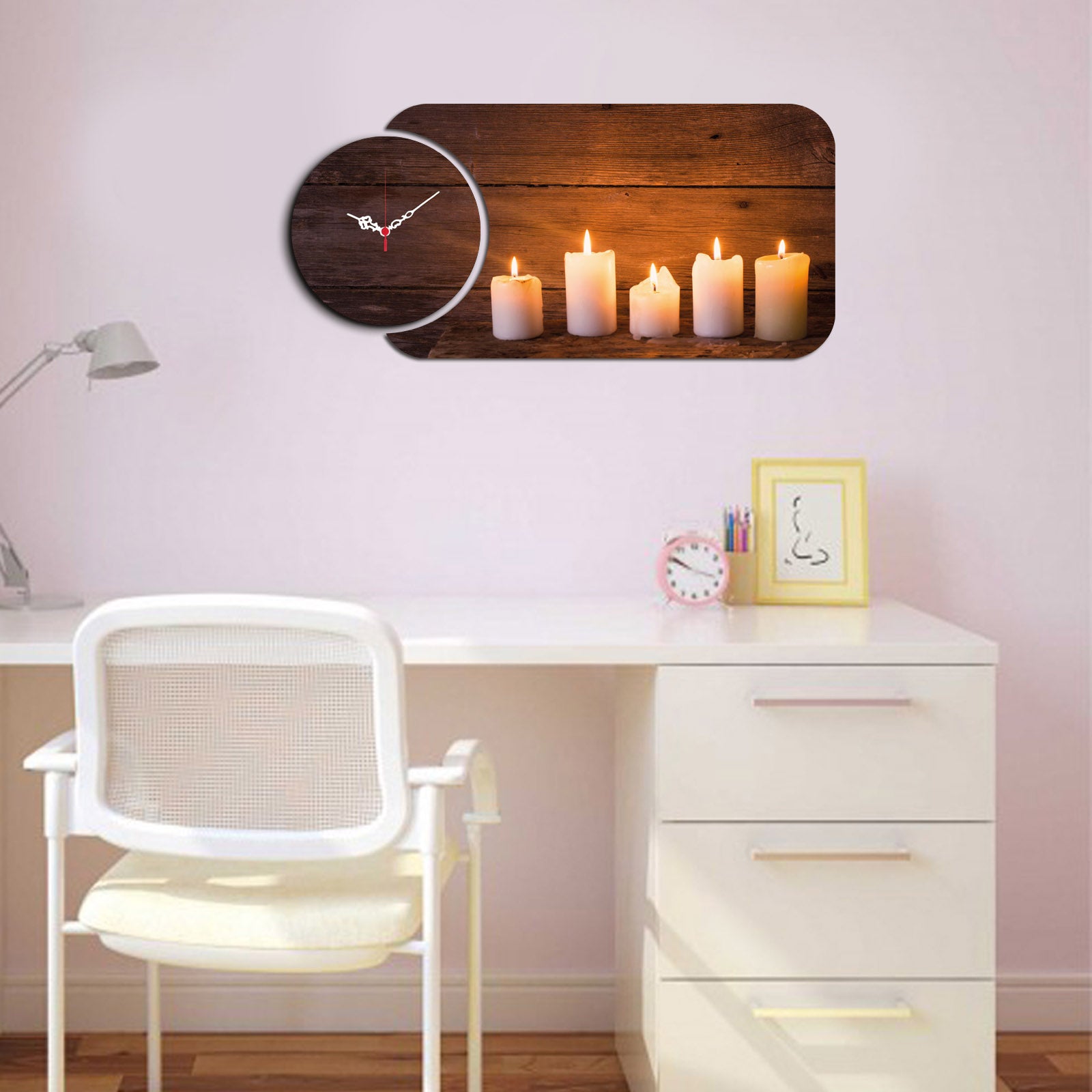 Relógio Decorativo MDF Multicolor YMS-32 - Design Moderno 2 Peças