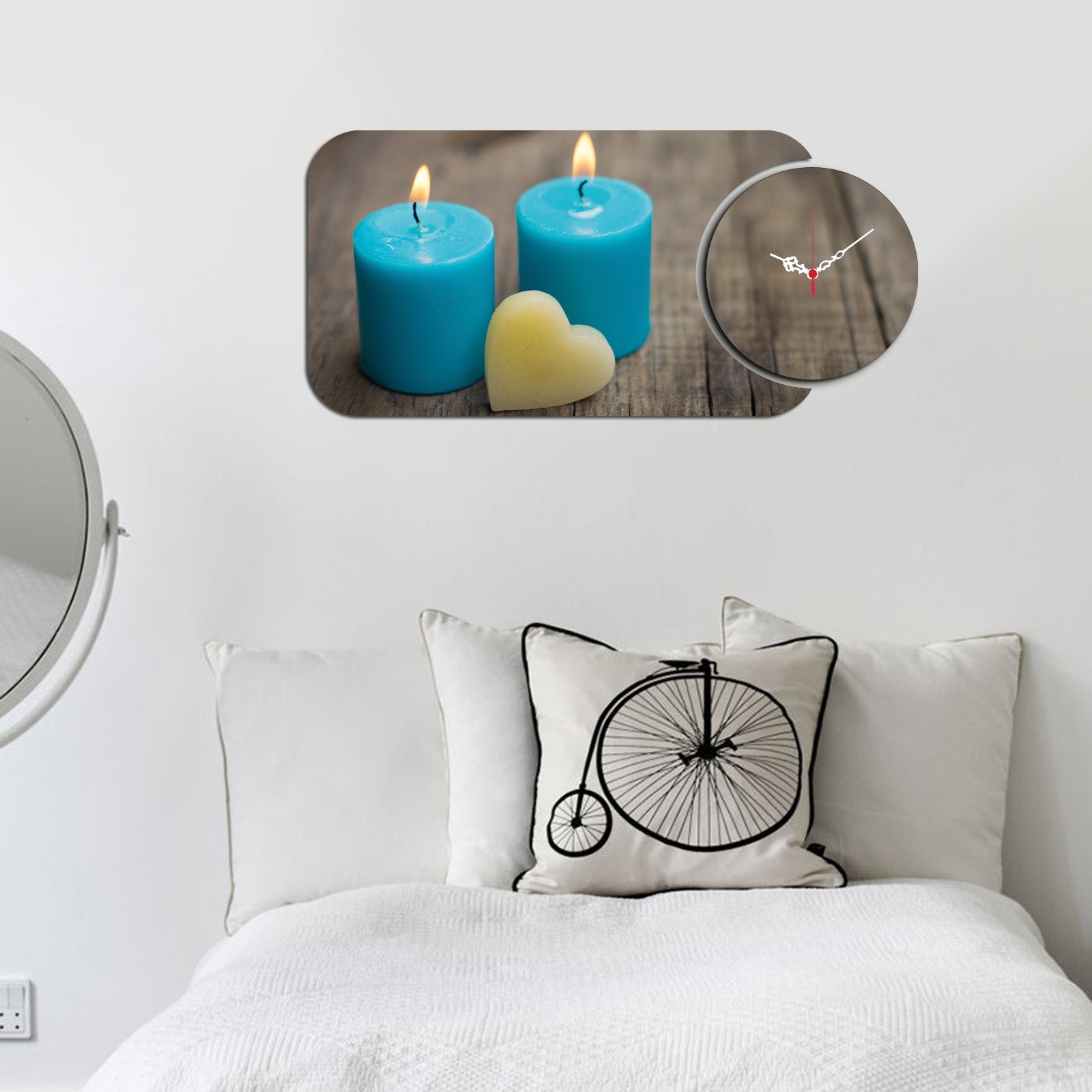 Relógio Decorativo MDF Multicolor YMS-33 - 2 Peças Premium