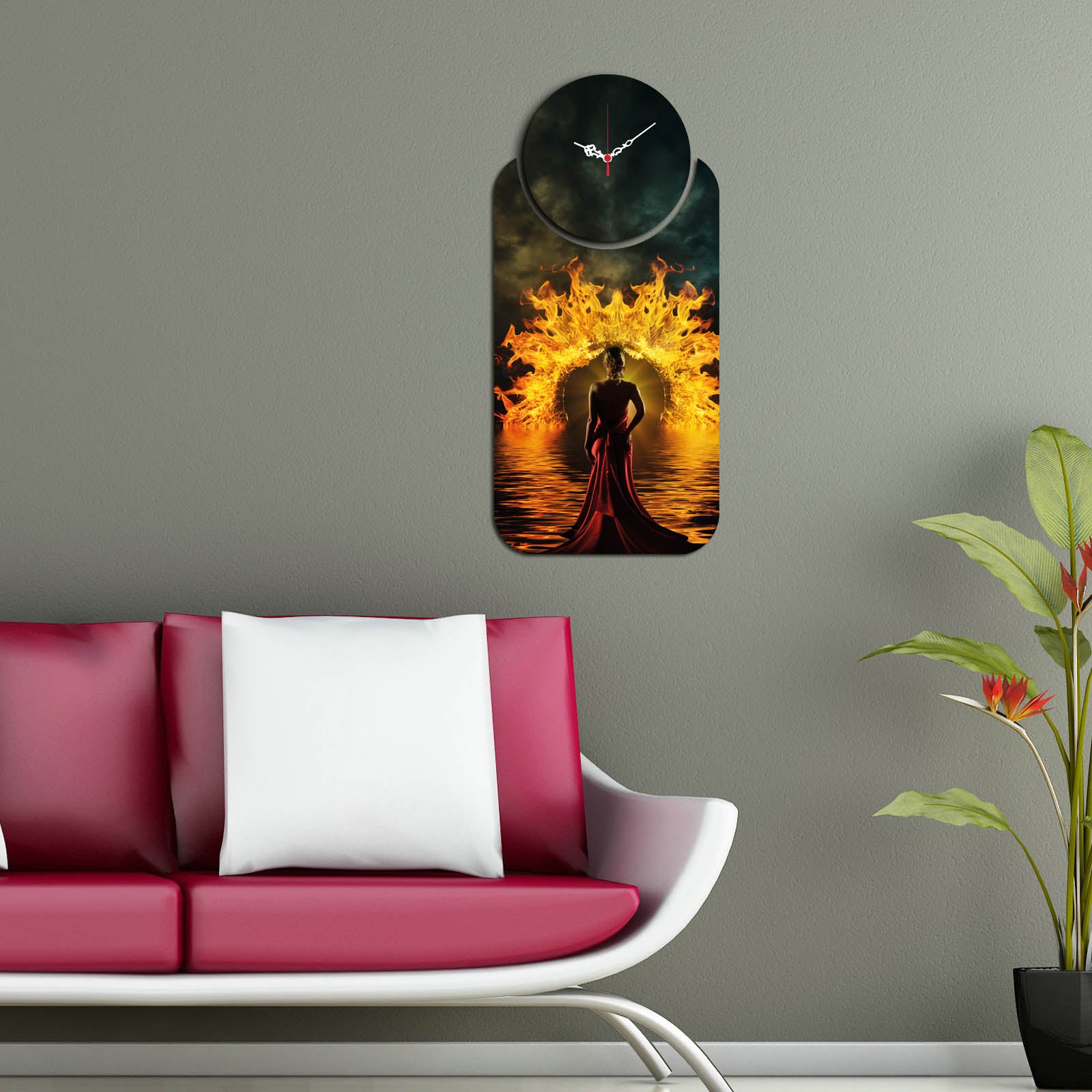 Relógio Decorativo MDF Multicolor YMS-36 | 2 Peças Premium