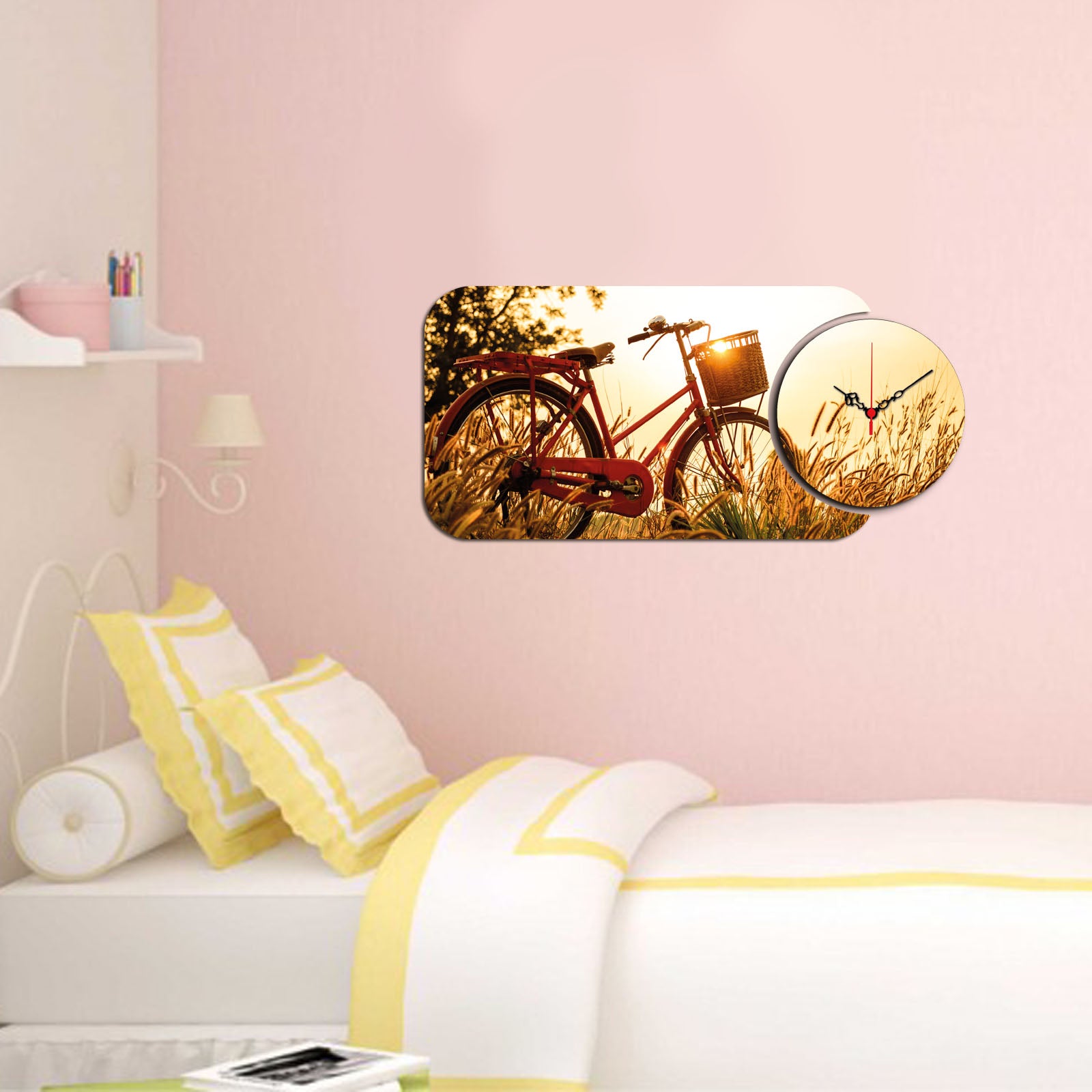 Relógio Decorativo MDF Multicolor - Design Moderno 2 Peças