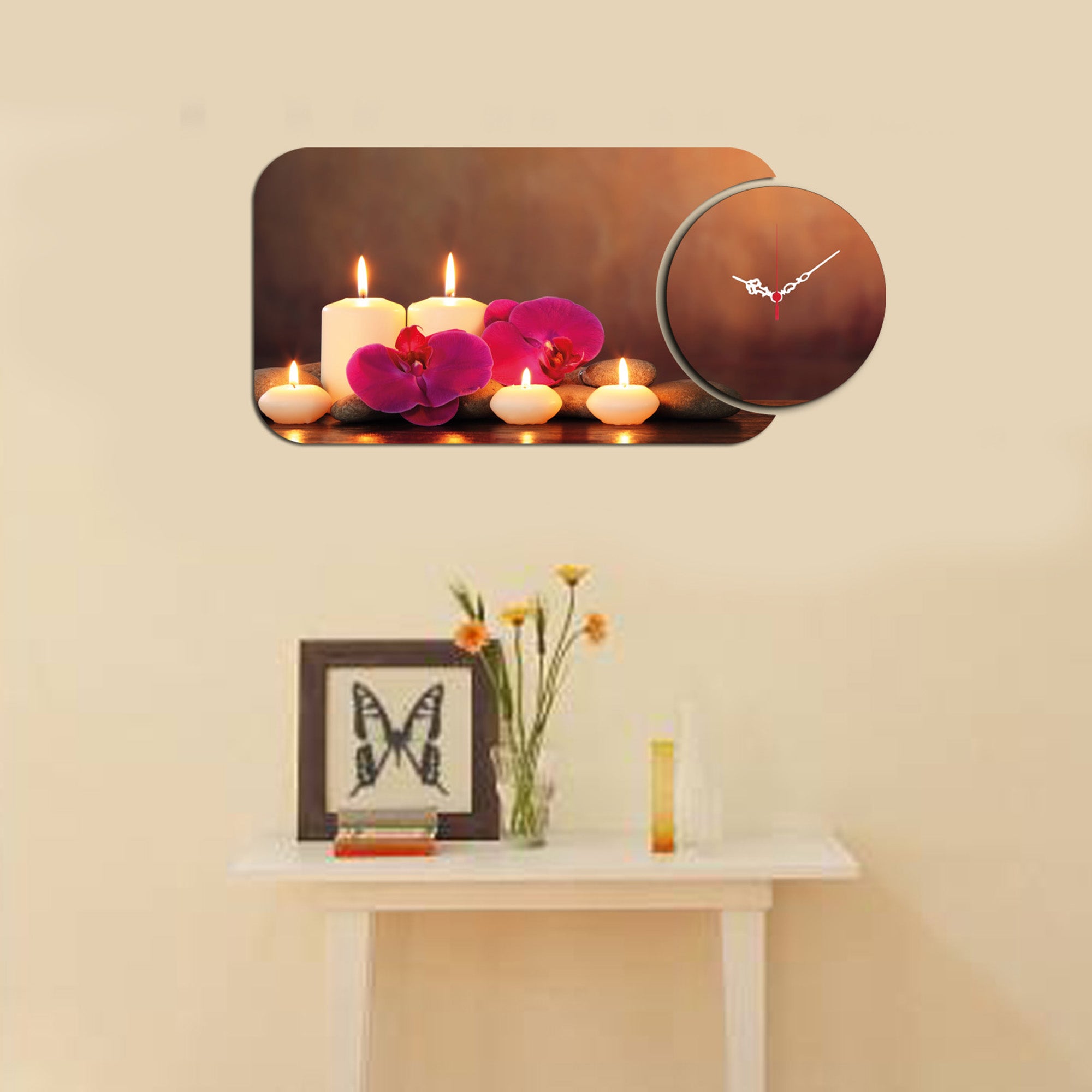 Relógio Decorativo MDF Multicolor YMS-42 - Conjunto 2 Peças