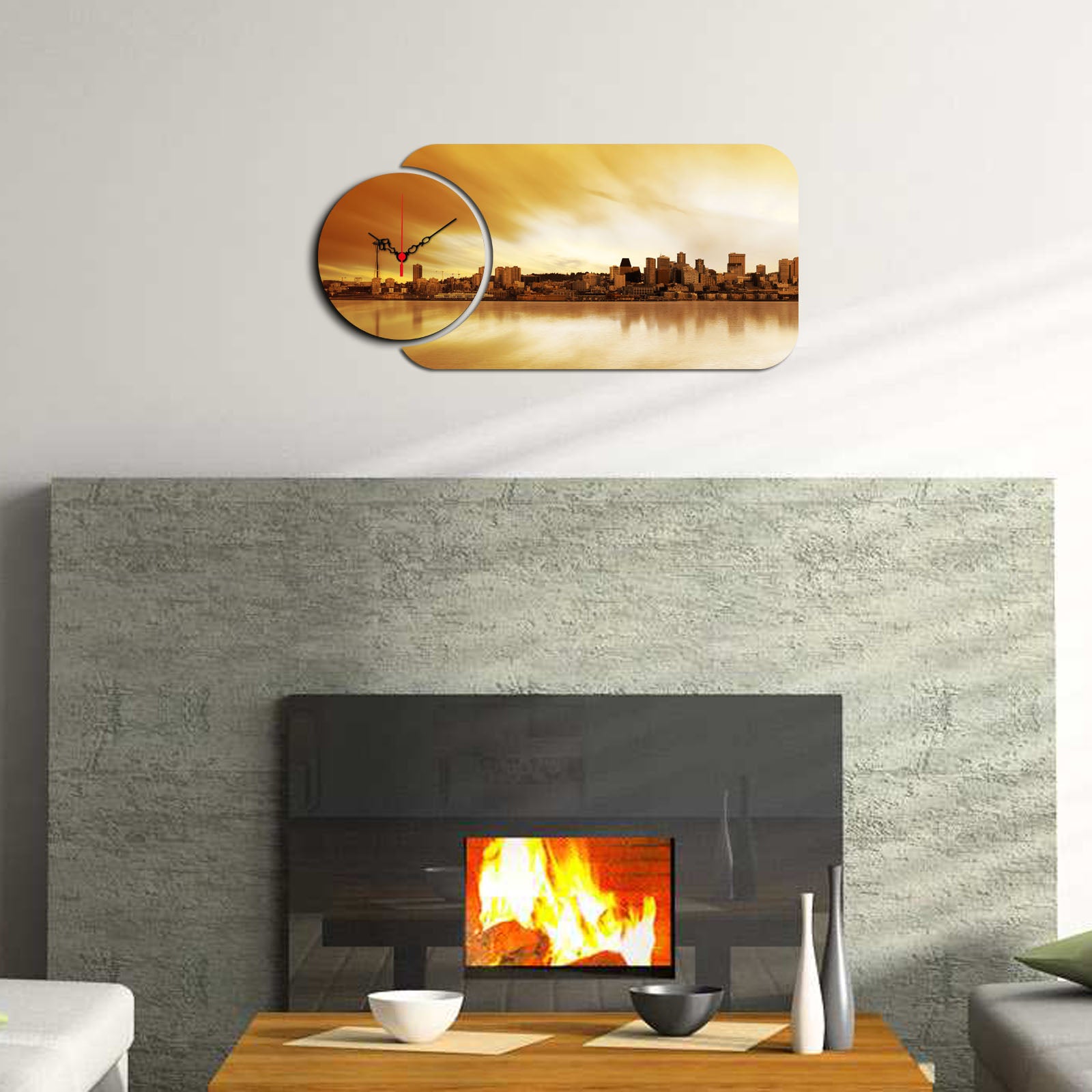 Relógio Decorativo MDF Multicolor - Design Moderno 2 Peças