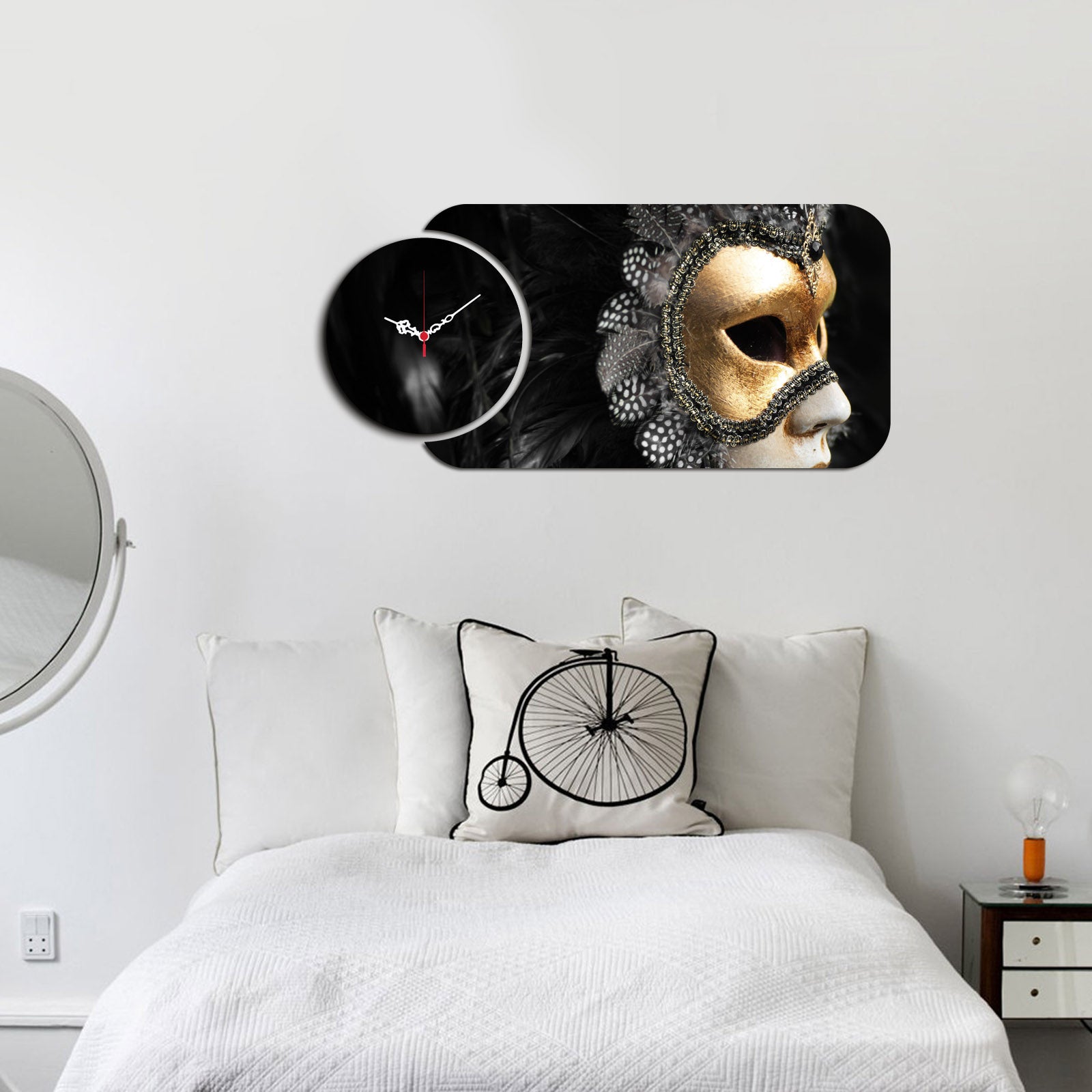 Relógio Decorativo MDF Multicolor YMS-47 - 2 Peças Premium