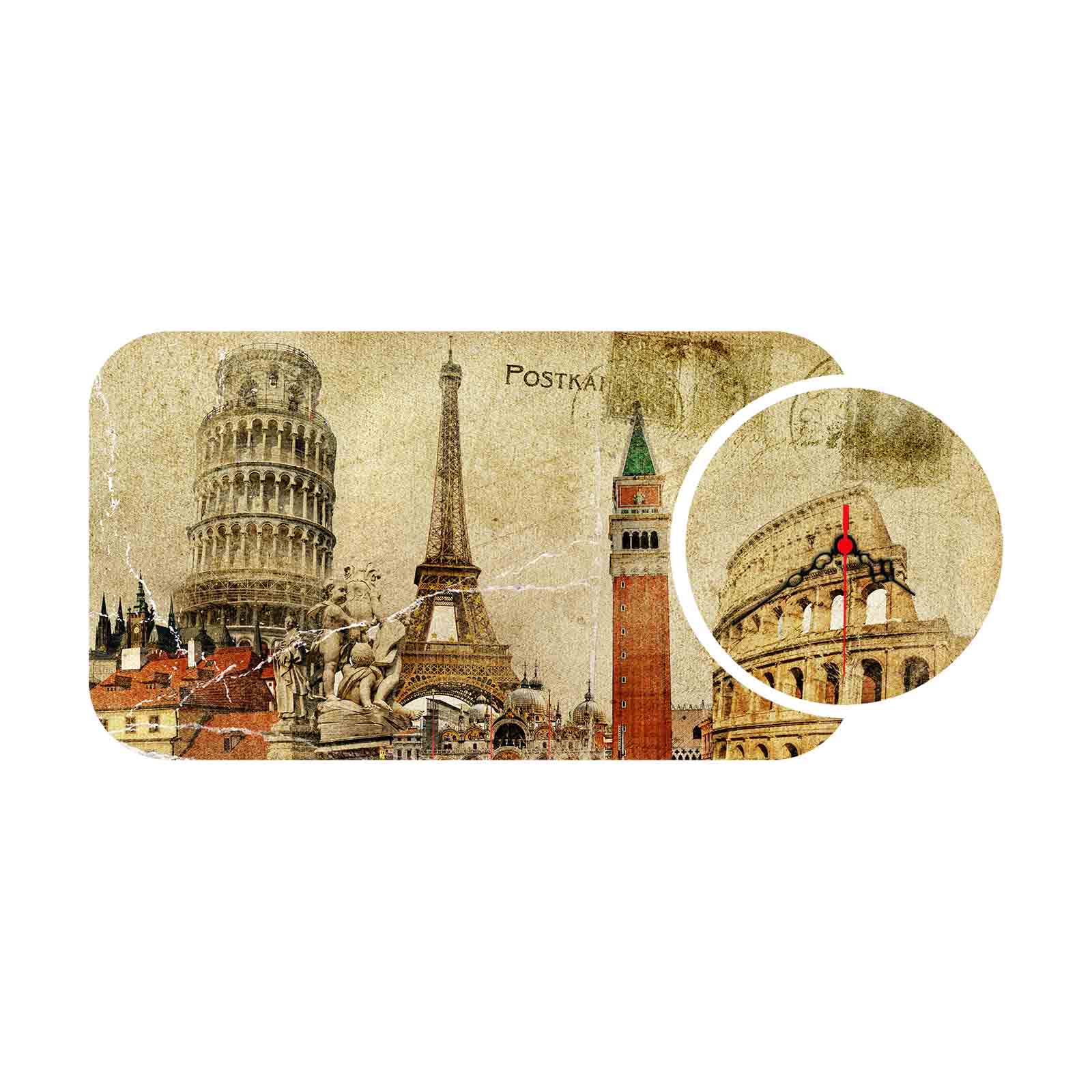 Relógio Decorativo MDF Multicolor YMS-52 - 2 Peças Premium