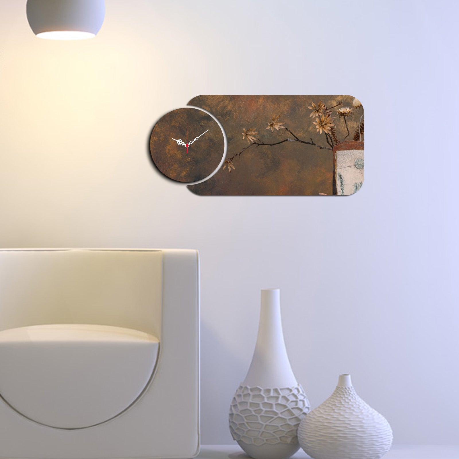 Relógio Decorativo MDF Multicolor YMS-56 - 2 Peças Premium