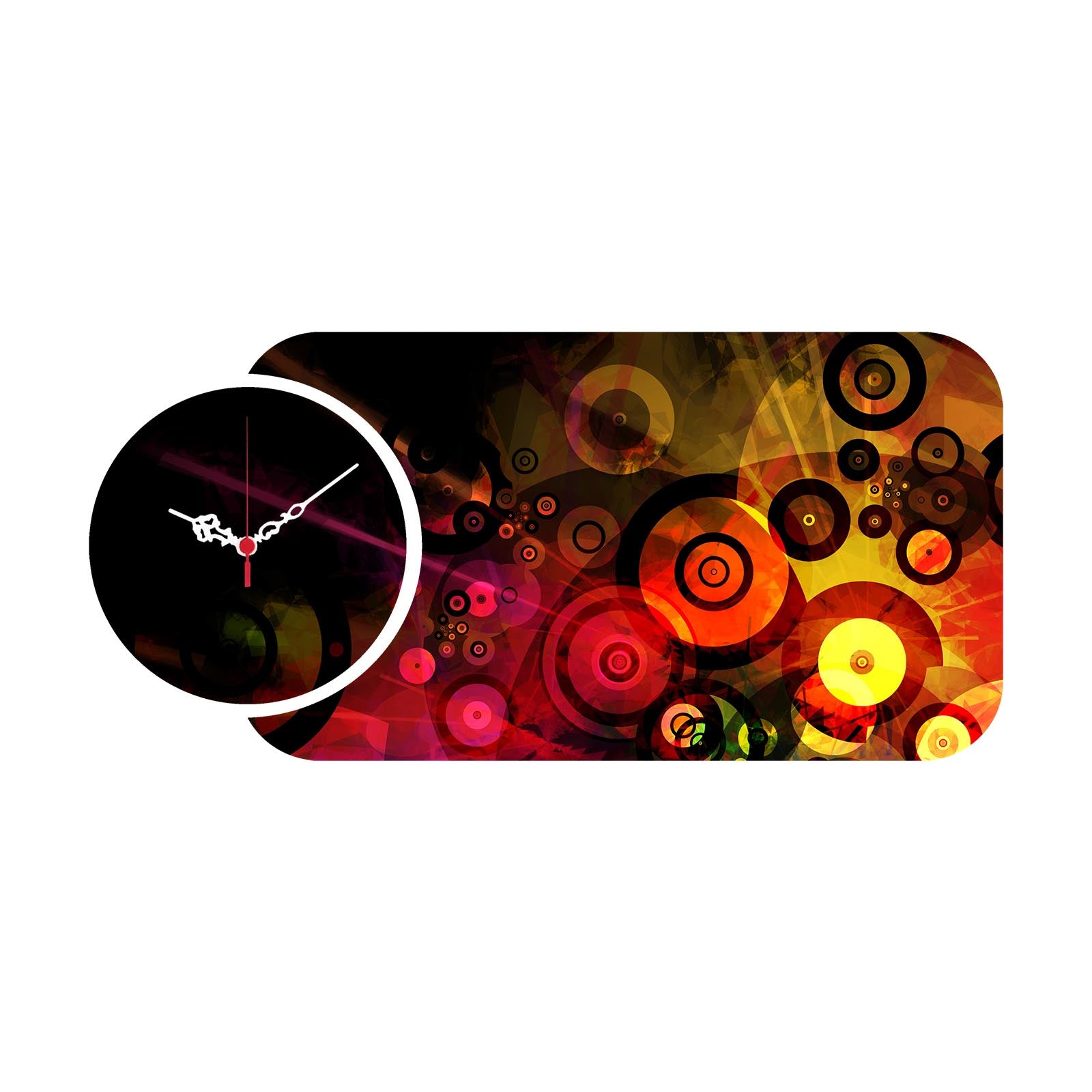 Relógio Decorativo MDF Multicolor YMS-57 - 2 Peças Design Luxo