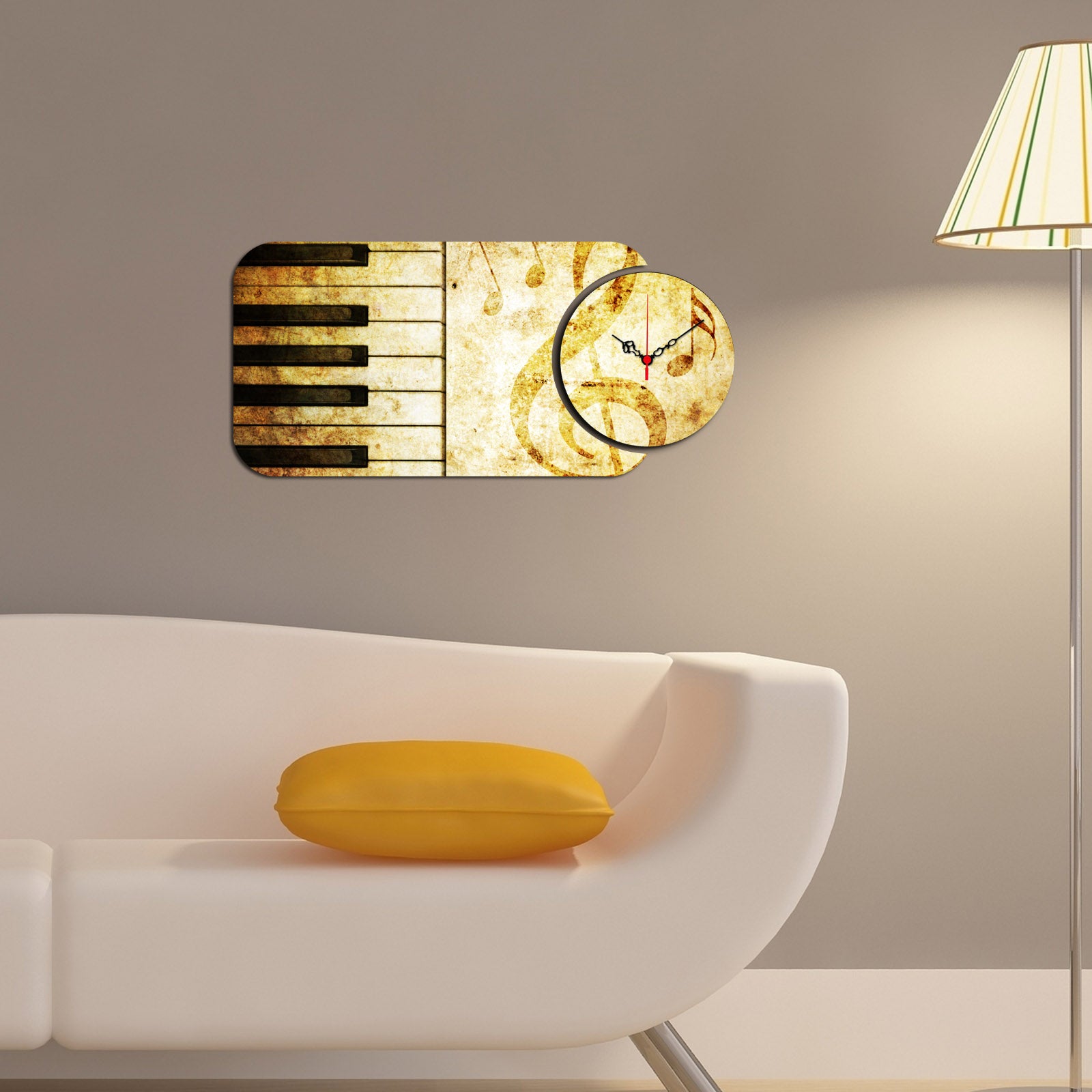Relógio Decorativo MDF Multicolor 2 Peças - Design Moderno