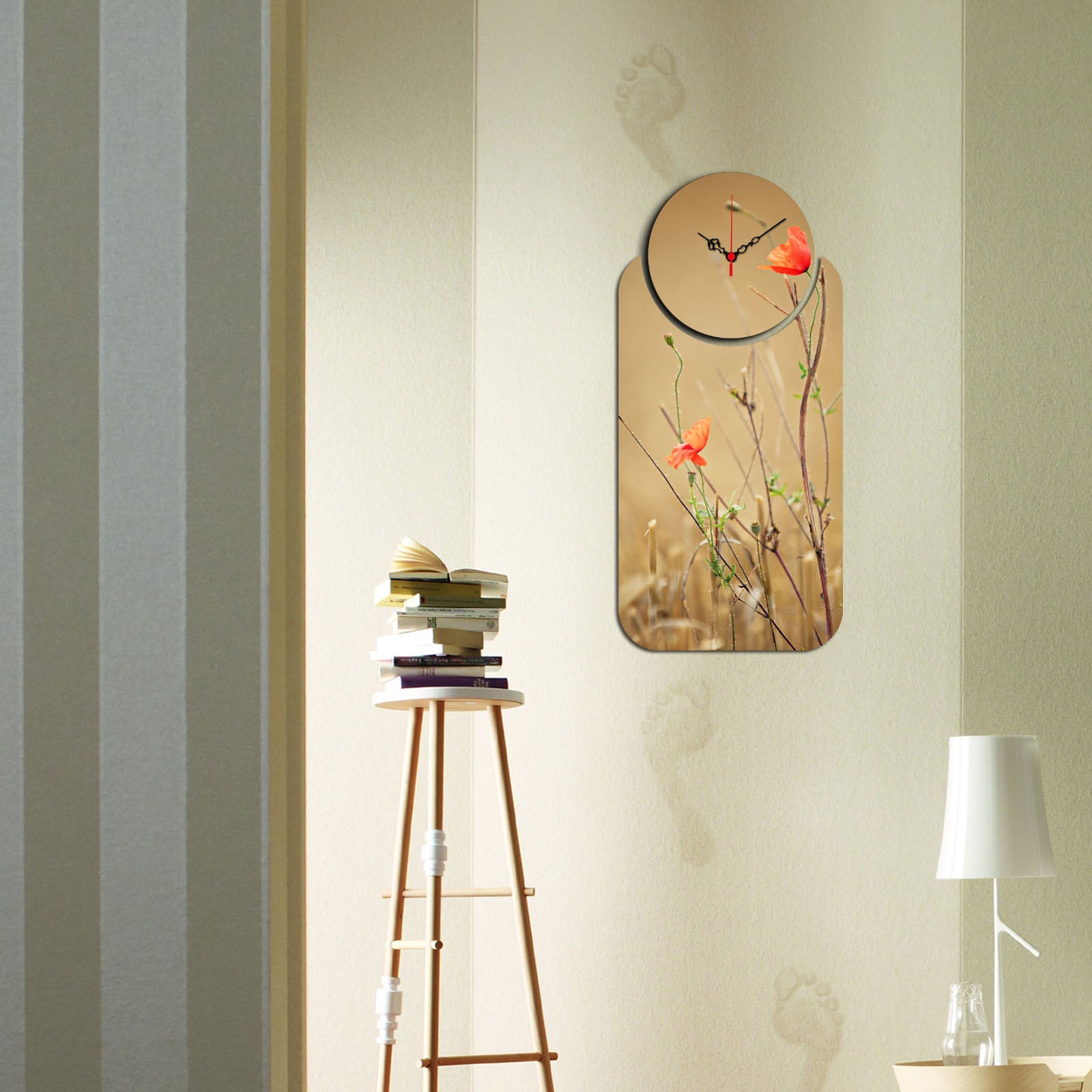 Relógio Decorativo MDF Multicolor YMS-65 - Set 2 Peças Premium