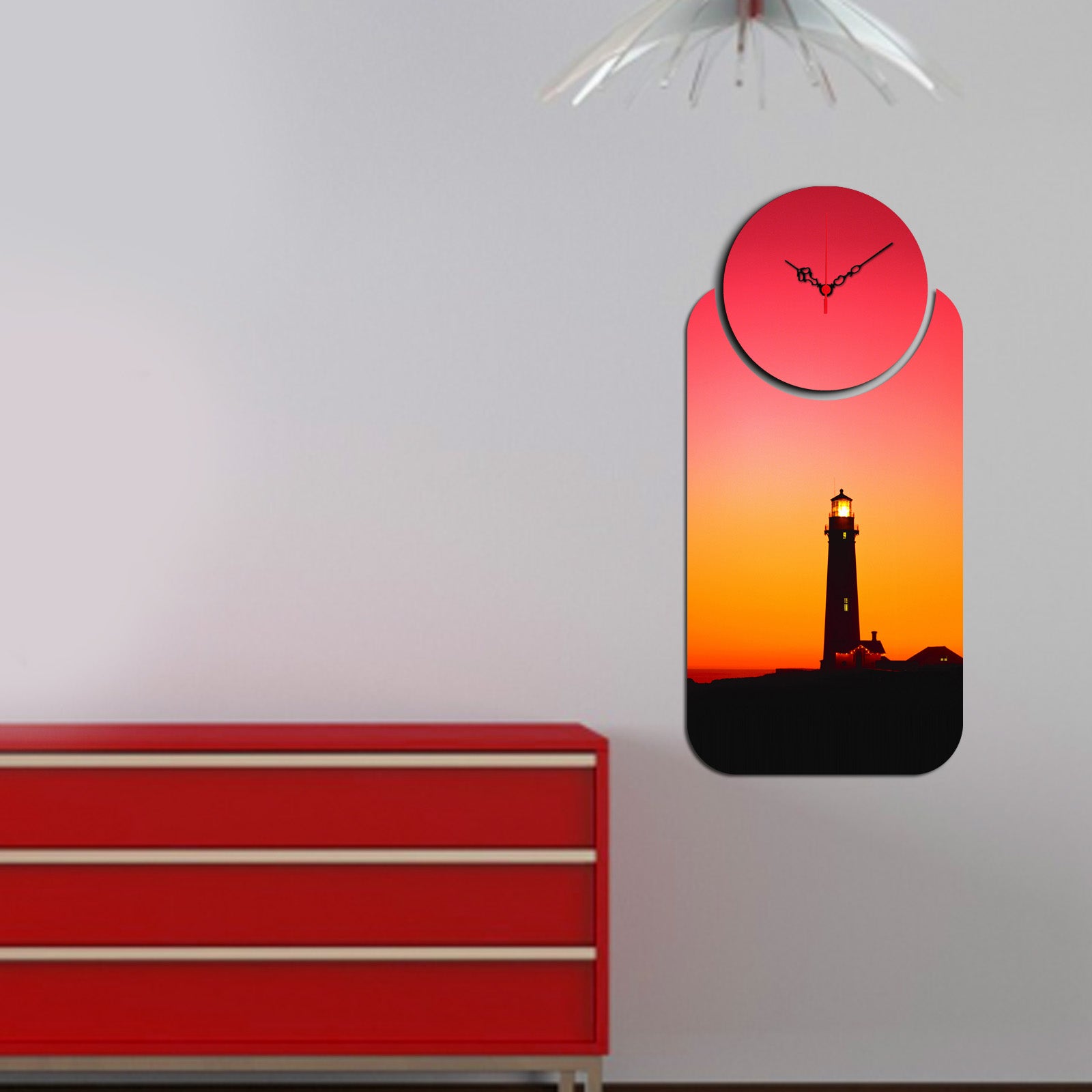 Relógio Decorativo MDF Multicolor YMS-86 - 2 Peças Premium