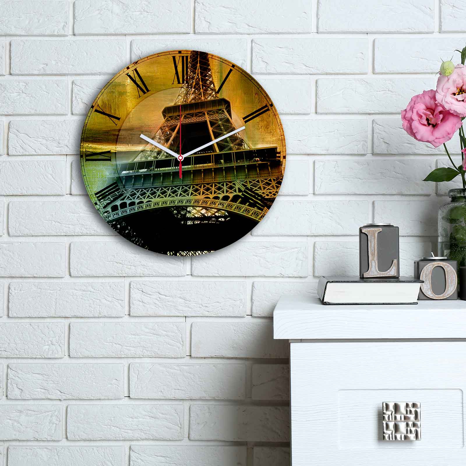 Relógio Decorativo MDF Multicolor 30cm - Design Moderno Premium