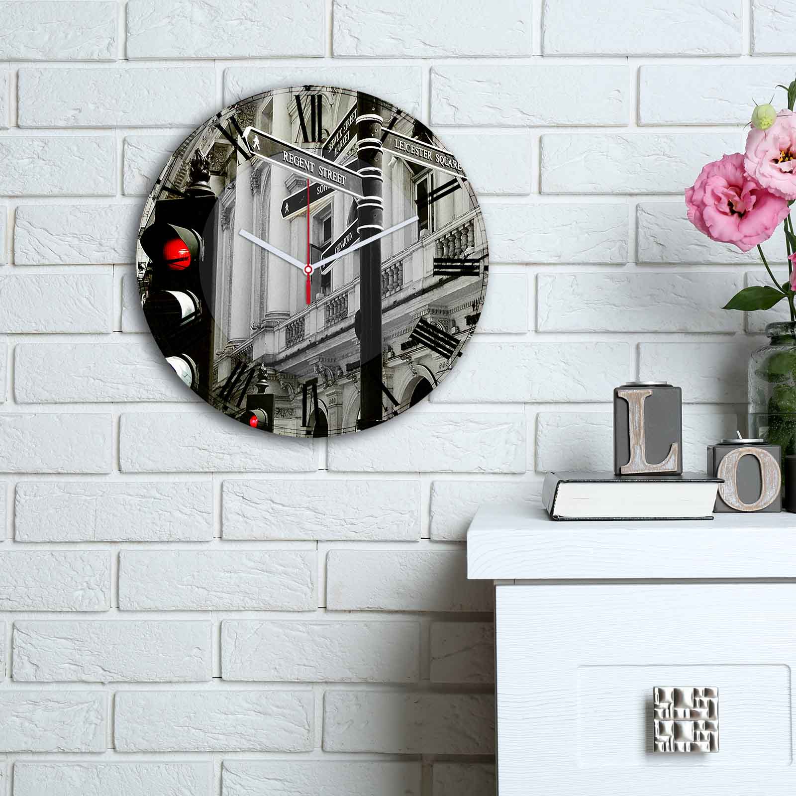 Relógio Decorativo MDF Multicolor 30cm - Design Moderno Premium