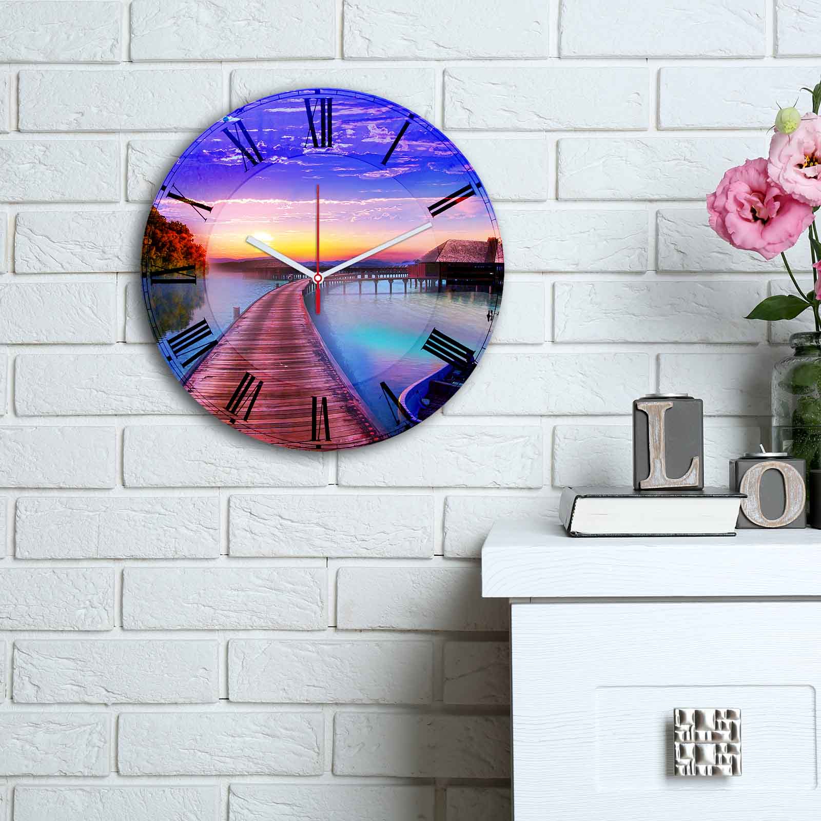 Relógio Decorativo MDF Multicolor 30cm - Design Moderno Premium