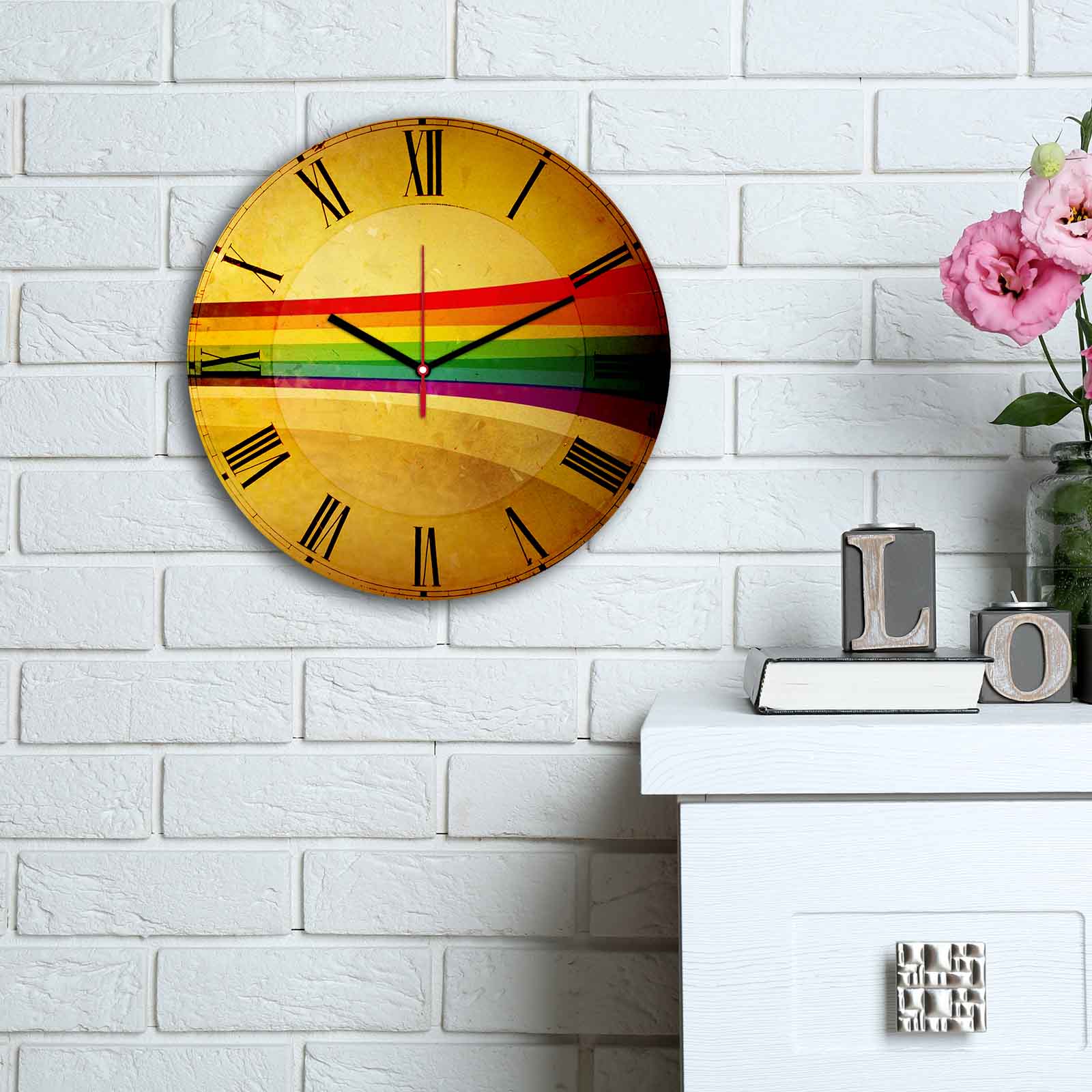 Relógio Decorativo MDF Multicolor - Design Moderno 30cm