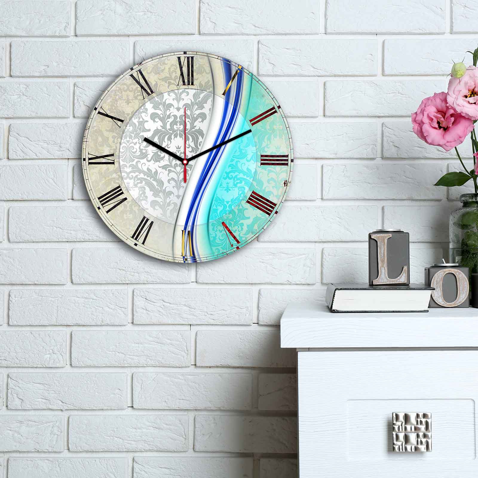 Relógio Decorativo MDF Multicolor 30cm - Design Exclusivo