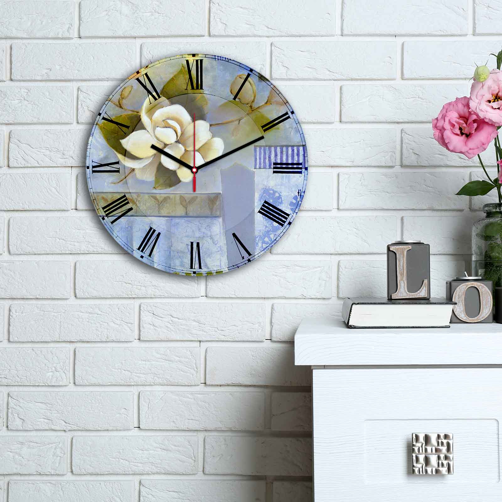 Relógio de Parede Decorativo MDF Multicolor 30cm - Luxo