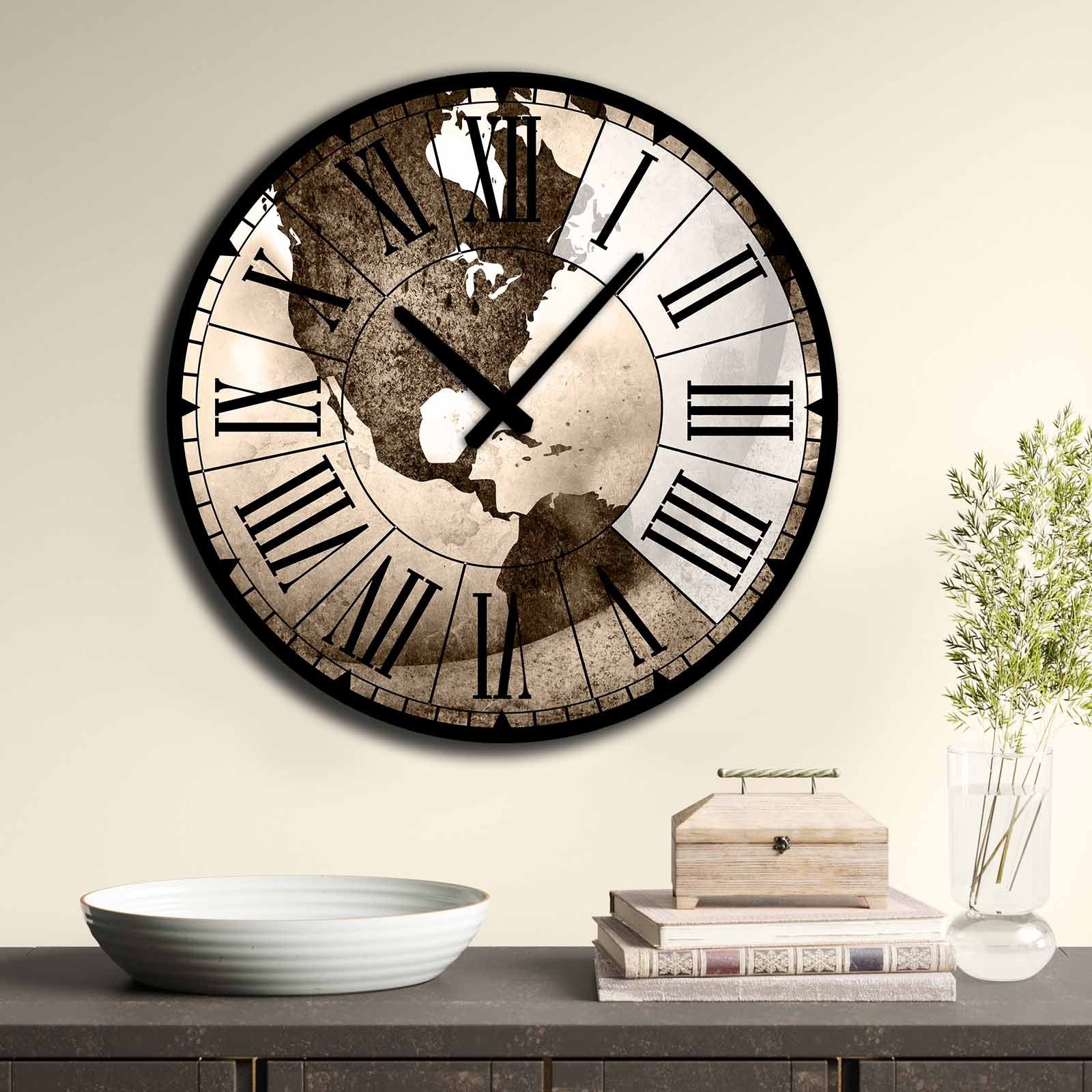 Relógio decorativo elegante em MDF, 50 cm de diâmetro | 100% MDF, 5 mm de espessura | Decoração de parede elegante para casa e escritório, perfeito para qualquer ambiente