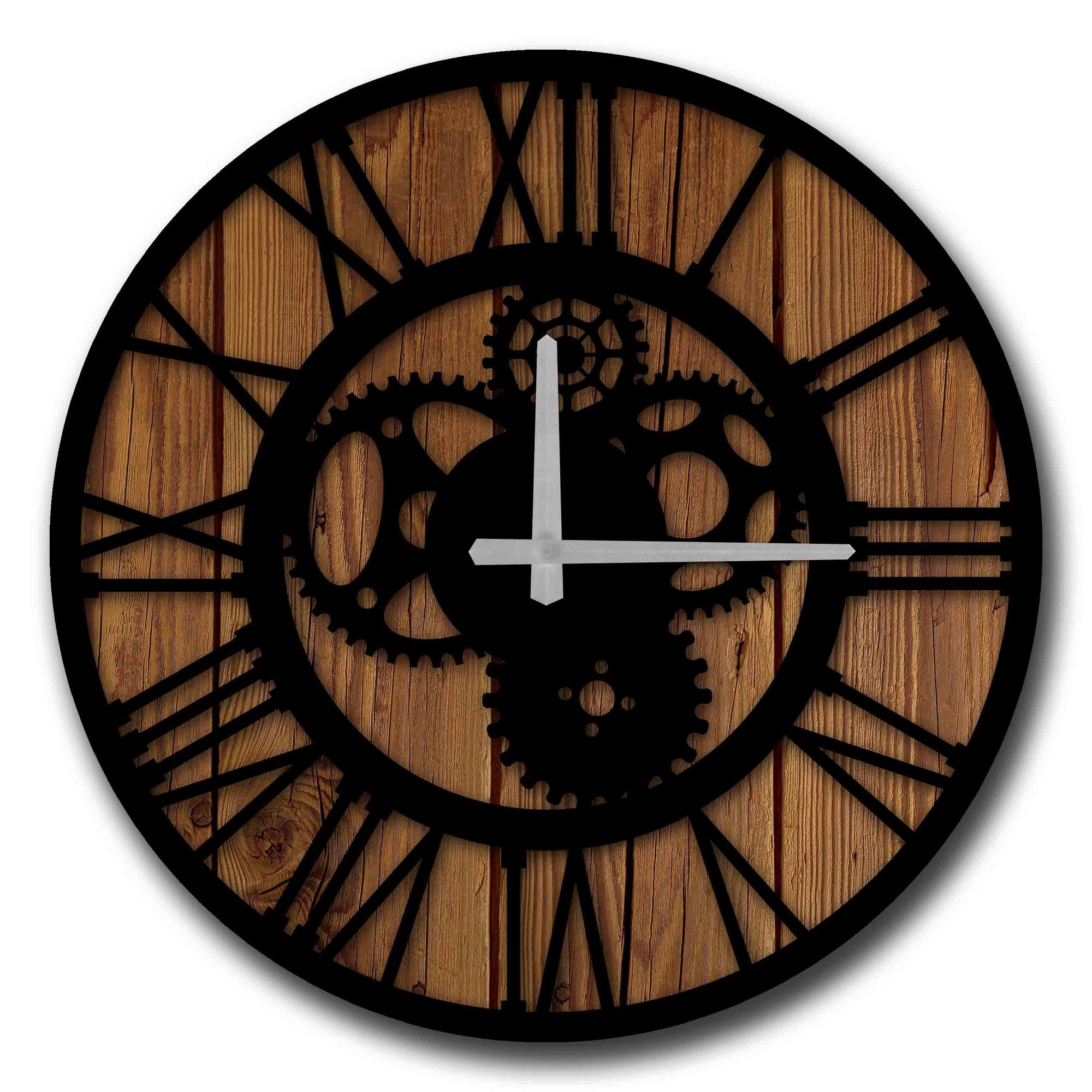 Relógio decorativo elegante em MDF, 50 cm de diâmetro | 100% MDF, 5 mm de espessura | Decoração de parede elegante para casa e escritório, perfeito para qualquer ambiente