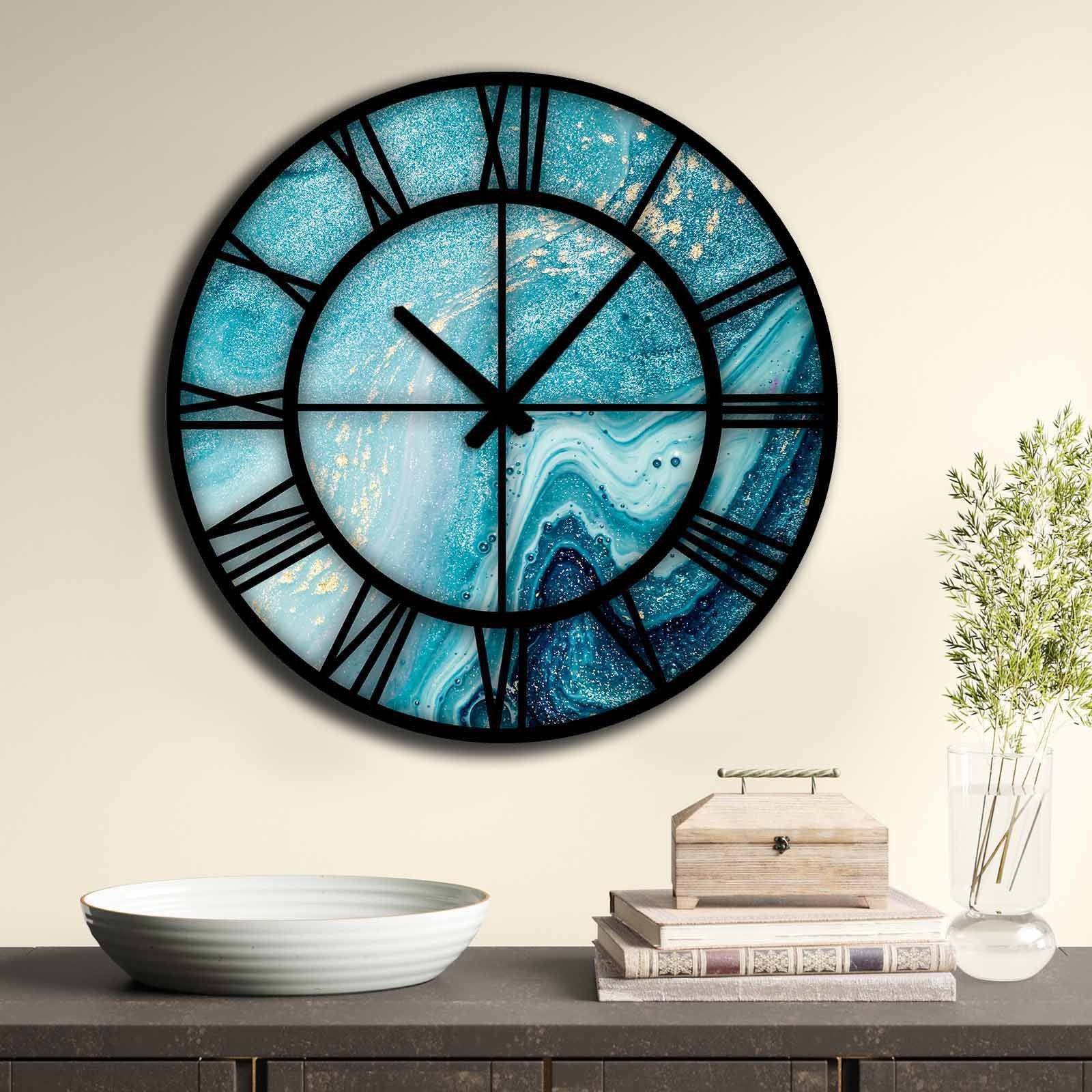 Relógio decorativo elegante em MDF, 50 cm de diâmetro | 100% MDF, 5 mm de espessura | Decoração de parede elegante para casa e escritório, perfeito para qualquer ambiente
