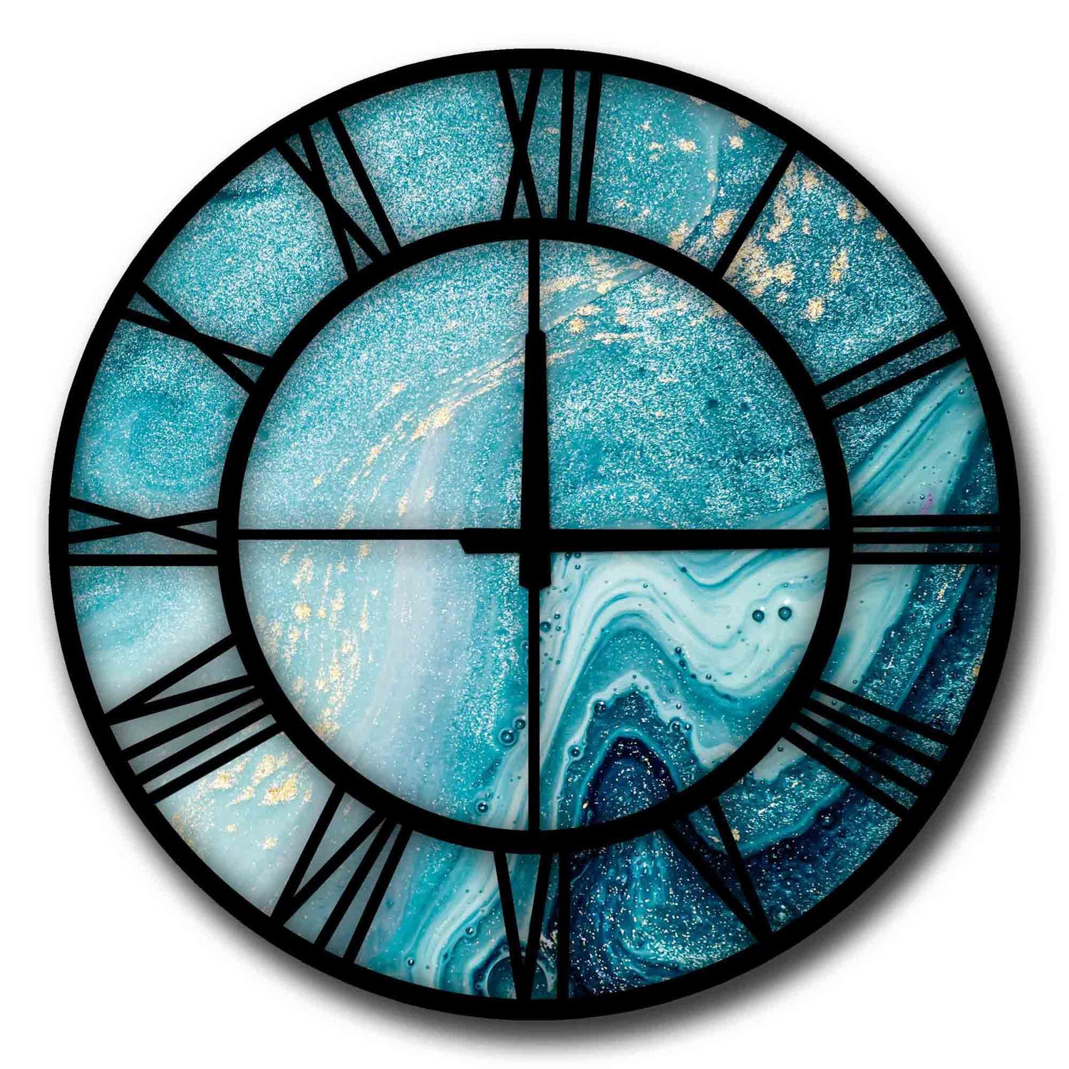 Relógio decorativo elegante em MDF, 50 cm de diâmetro | 100% MDF, 5 mm de espessura | Decoração de parede elegante para casa e escritório, perfeito para qualquer ambiente
