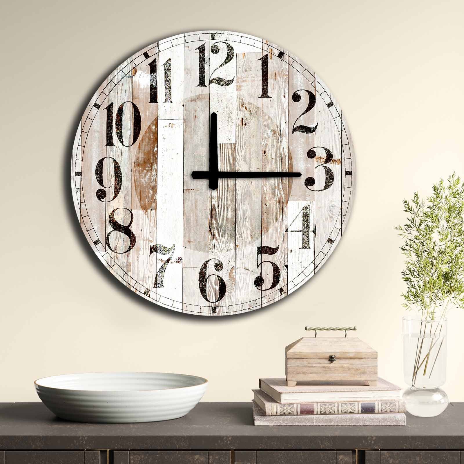 Relógio decorativo elegante em MDF, 50 cm de diâmetro | 100% MDF, 5 mm de espessura | Decoração de parede elegante para casa e escritório, perfeito para qualquer ambiente