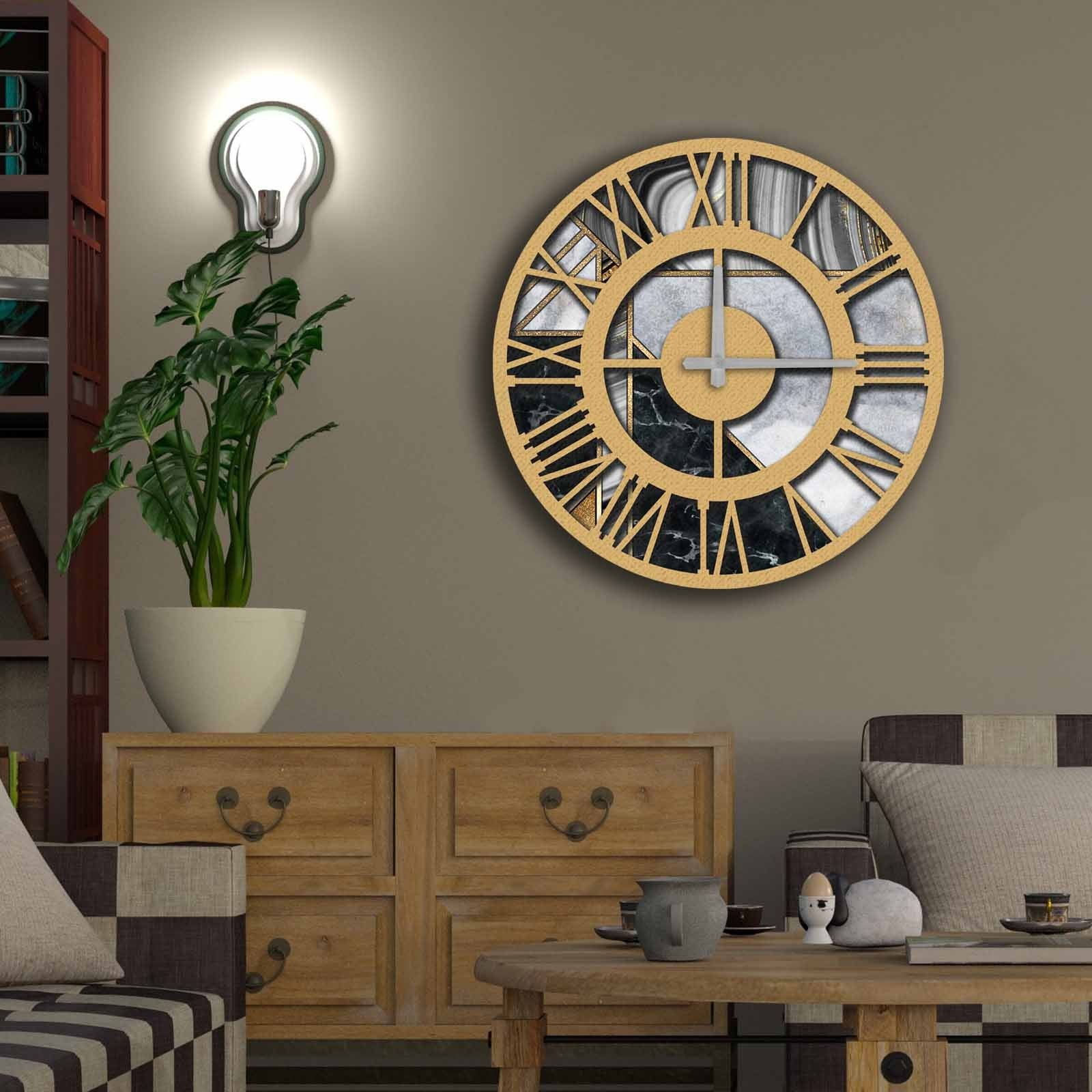Relógio Decorativo MDF Multicolor 50cm - Design Moderno Premium